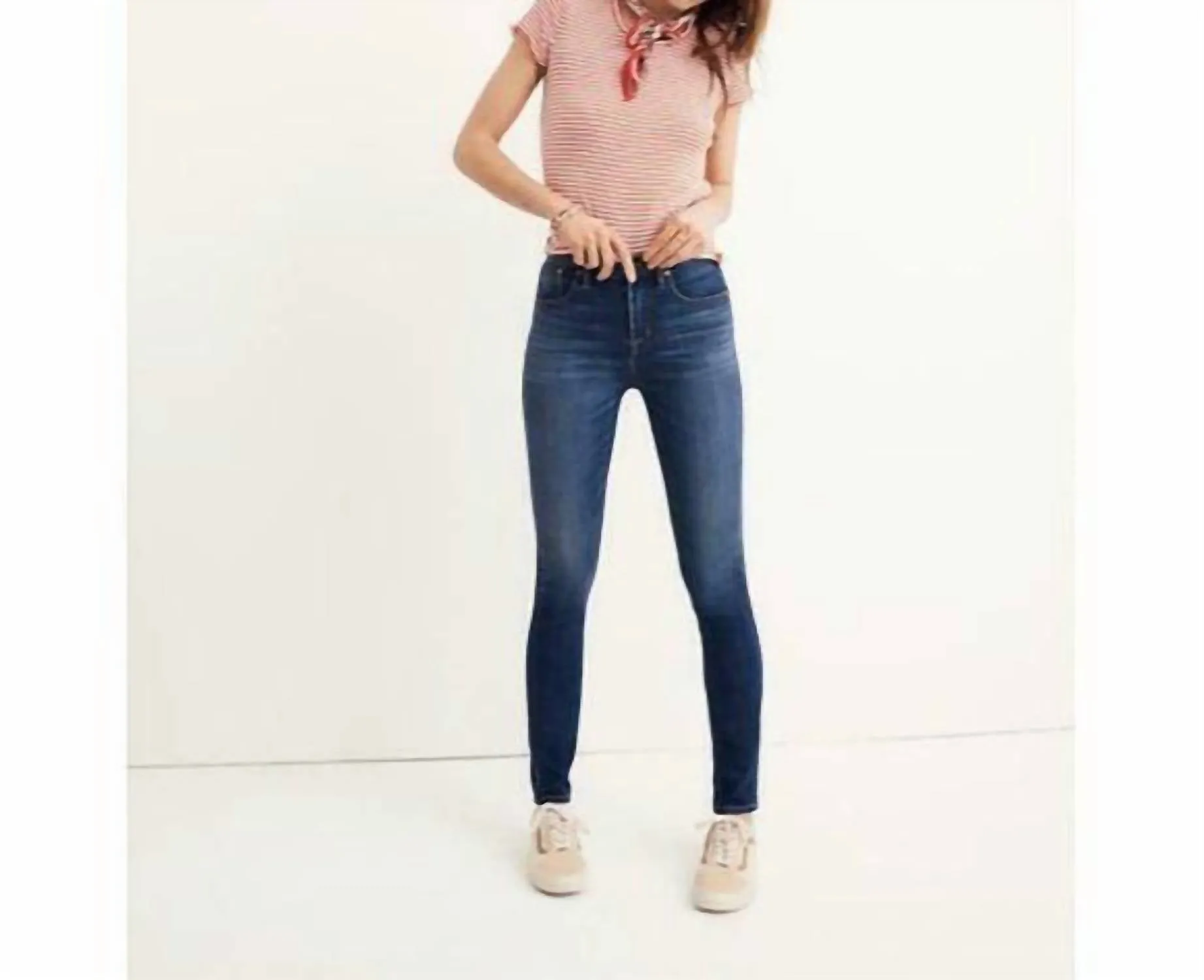 10" High-Rise Skinny Jeans In Blue