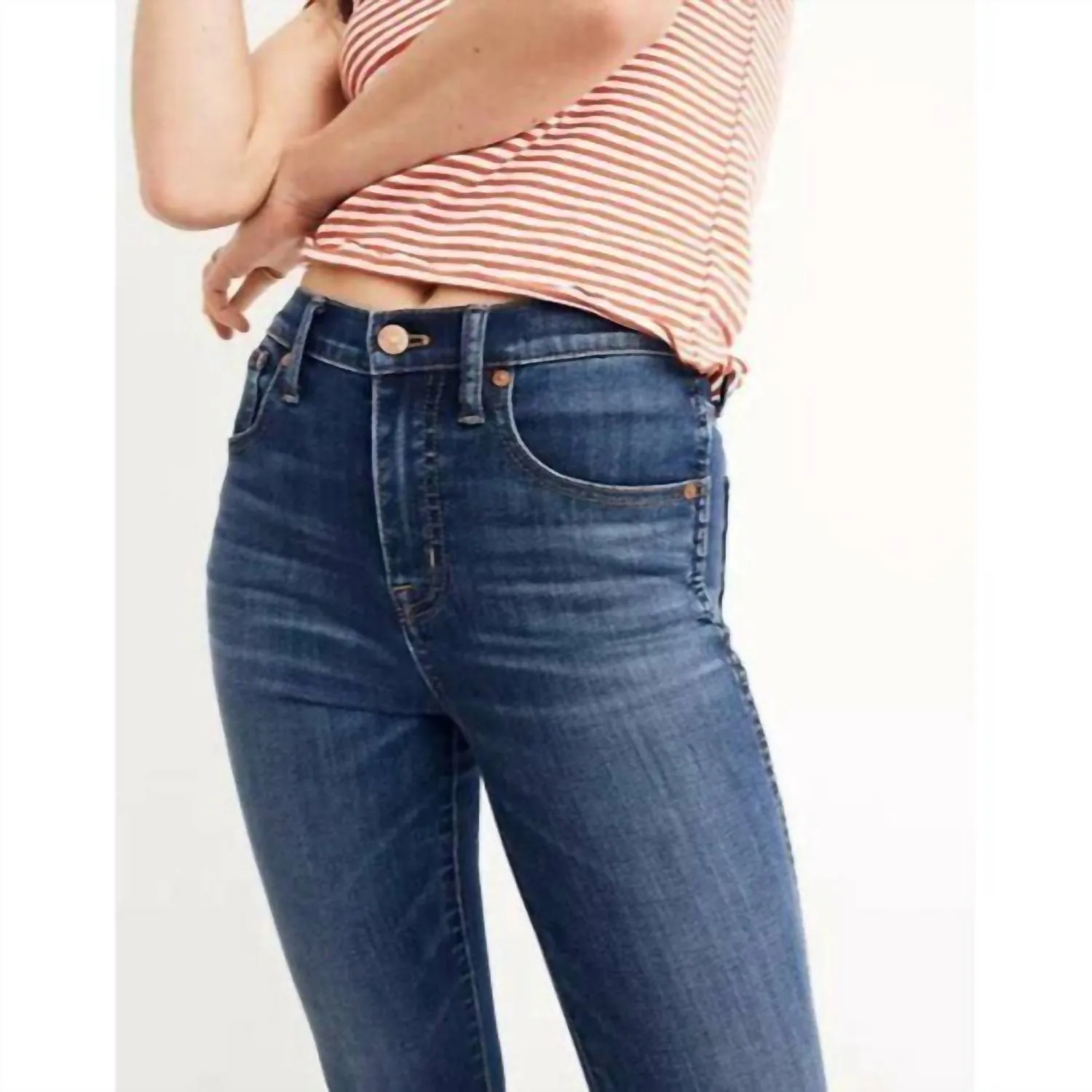 10" High-Rise Skinny Jeans In Blue