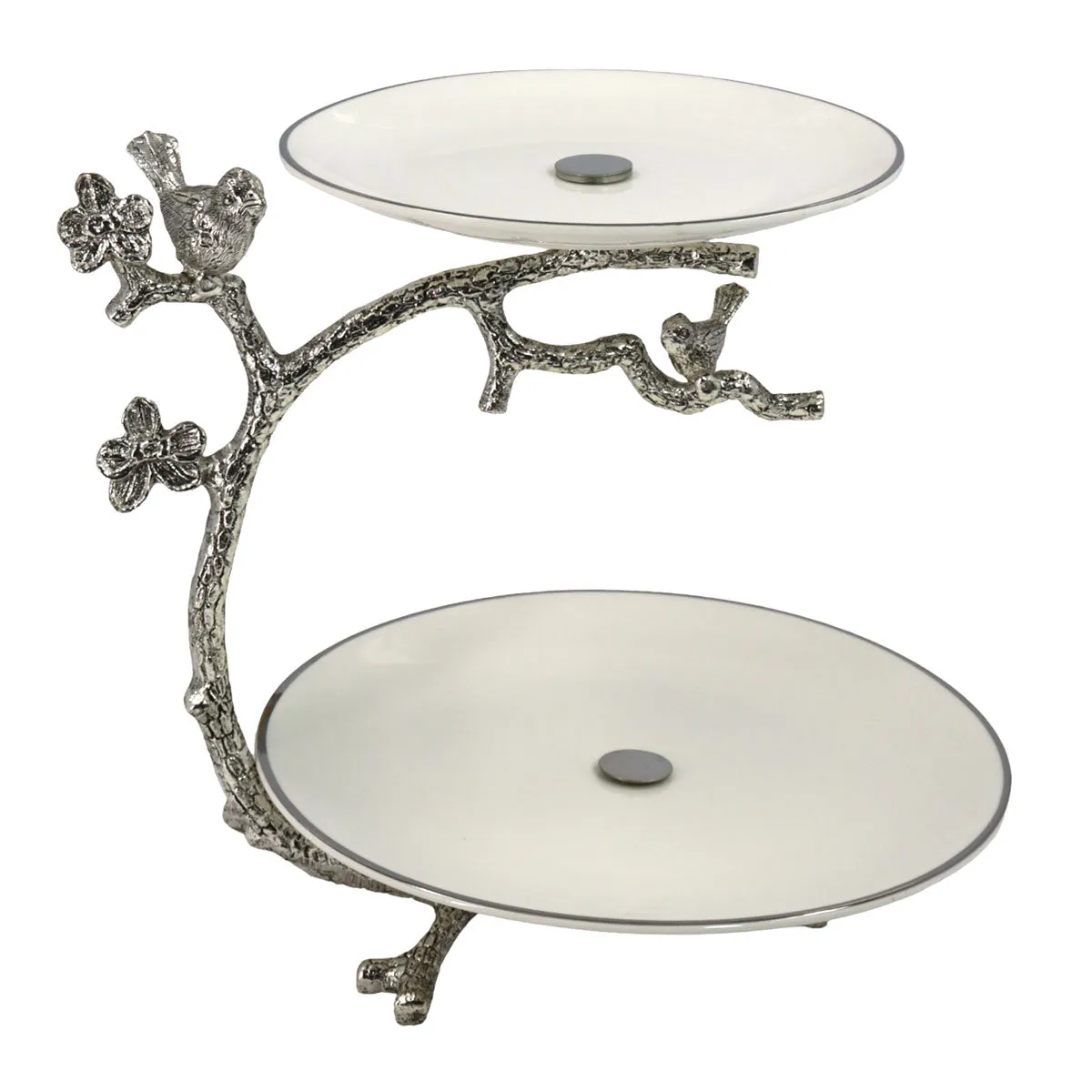 2-Layer Cake Stand Silver