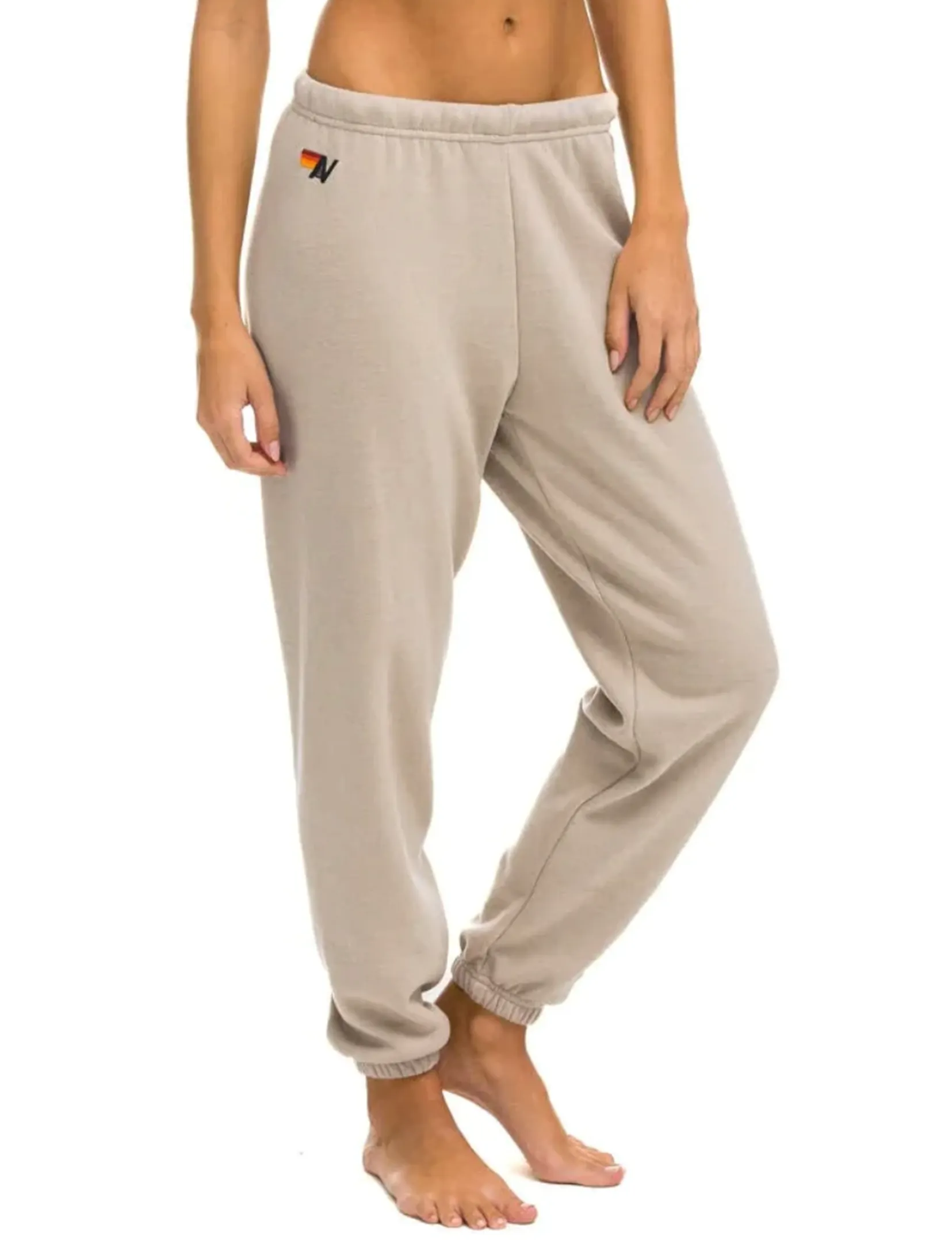 5 Stripe Womens Sweatpant, Sand/Tan