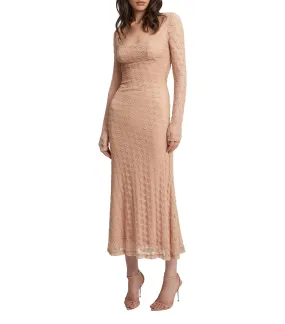 Adoni Lace Midi Dress Beige