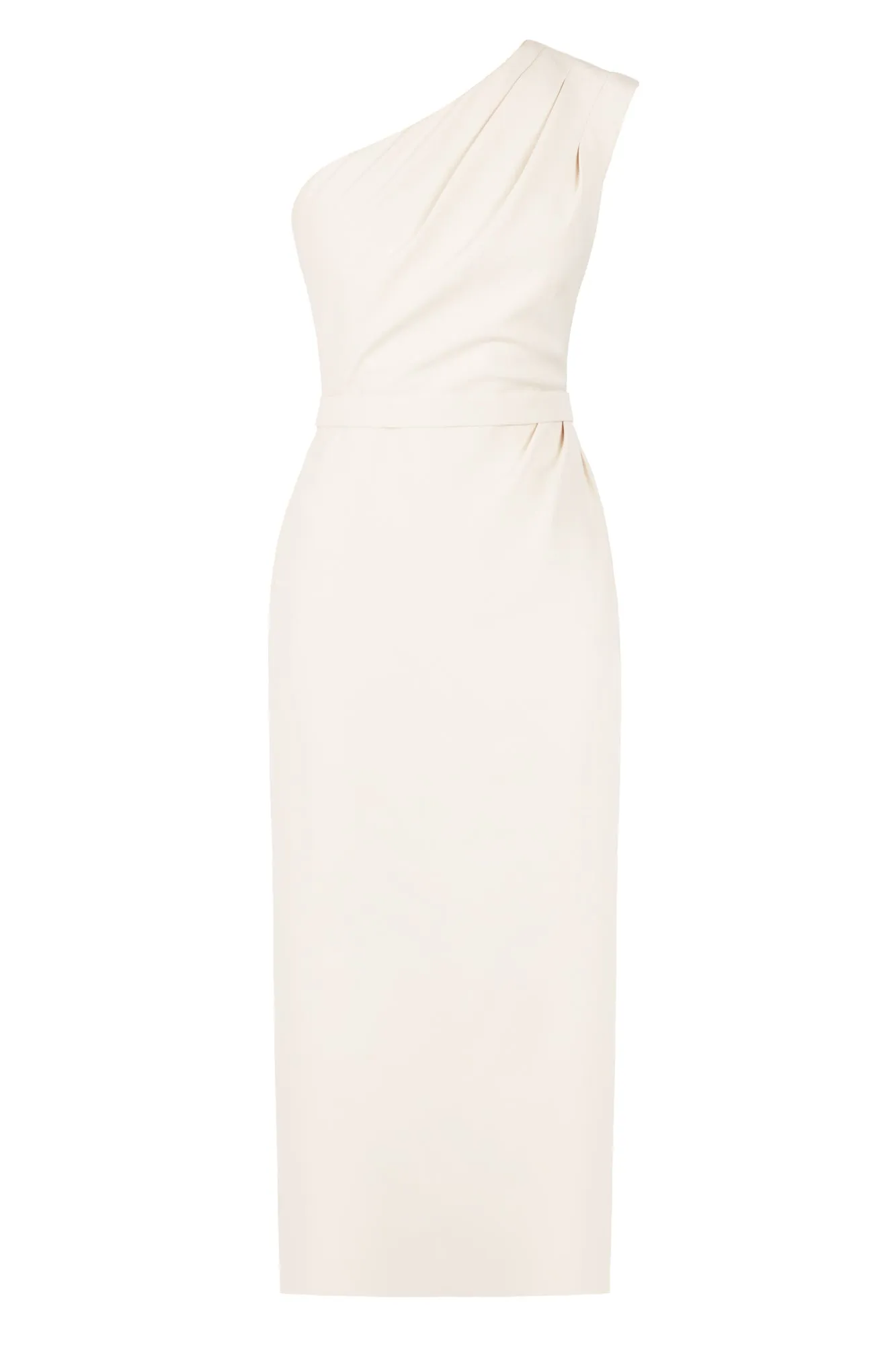 AISHA pastel cream one shoulder midi dress