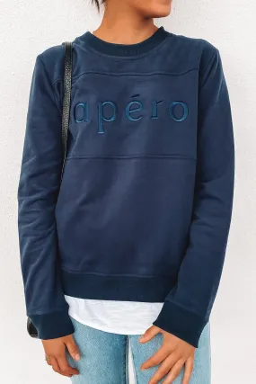 Apero Panel Embroidered Jumper Navy