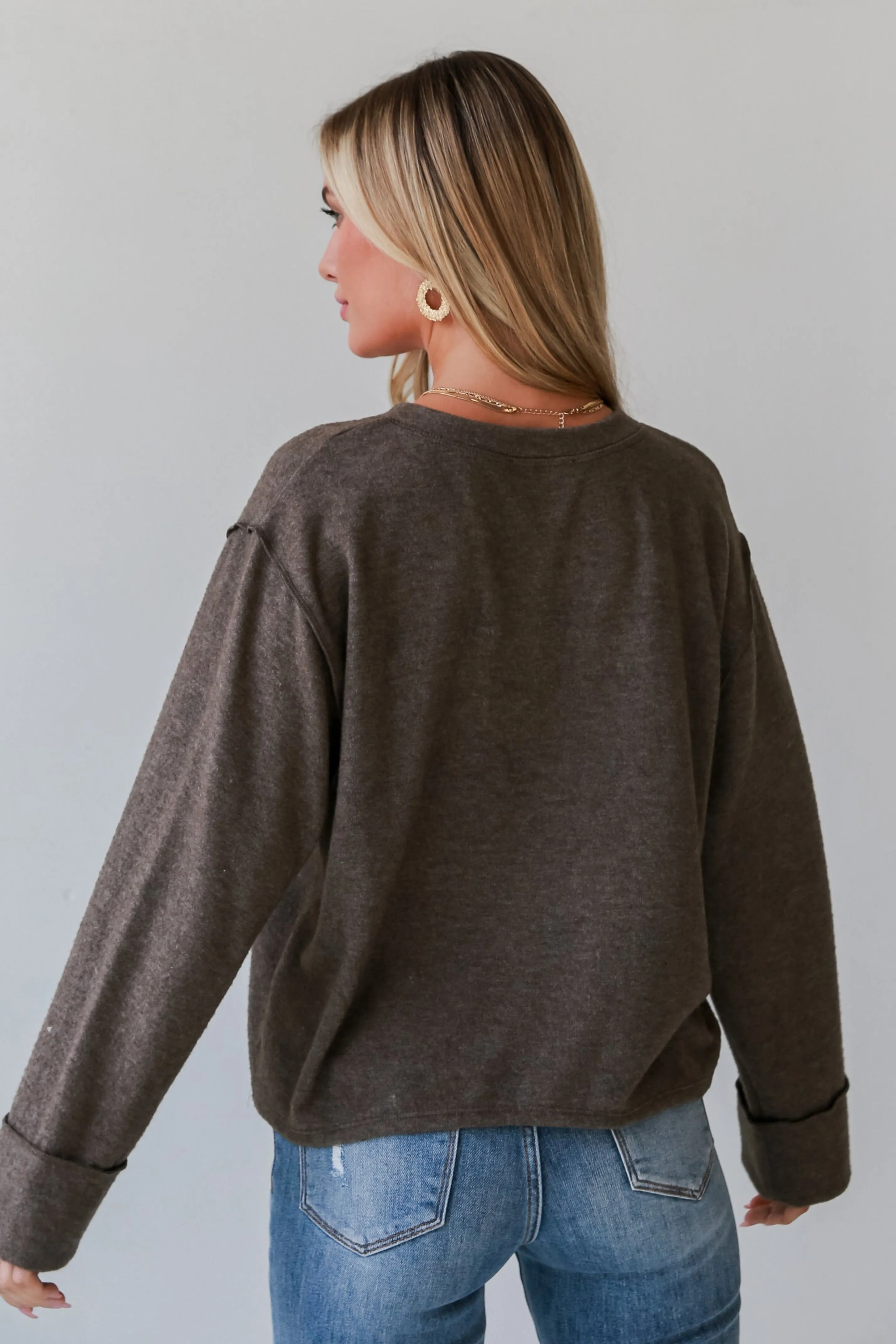 Aurora Olive Brushed Knit Top - DOORBUSTER