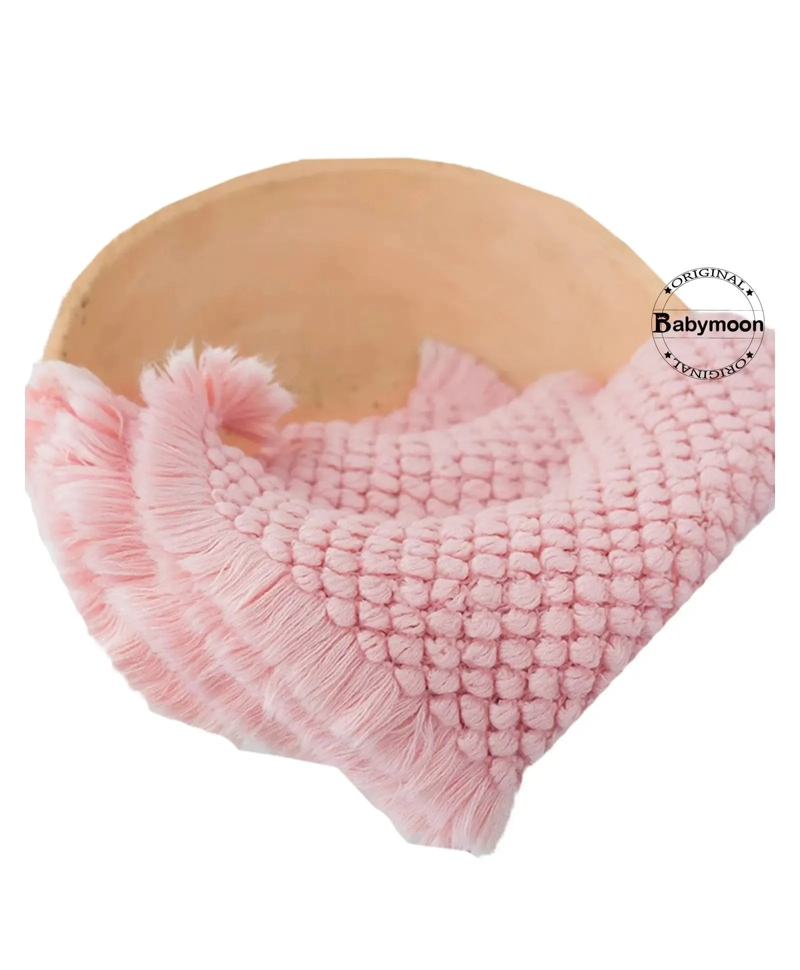 Babymoon Fringe Bubble Layer Basket Filler Baby Photography Blanket | Pink