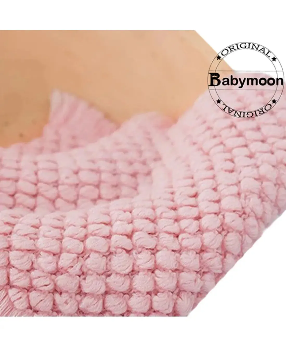 Babymoon Fringe Bubble Layer Basket Filler Baby Photography Blanket | Pink