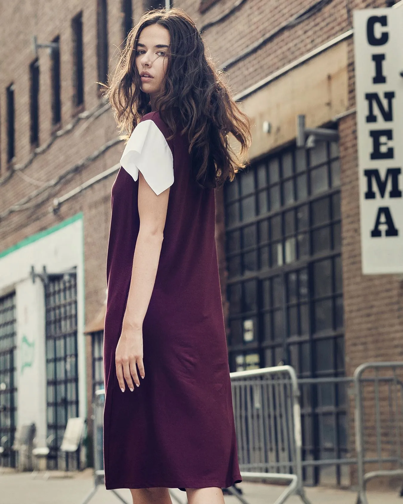 Bamboo Contrast Sleeve Dress