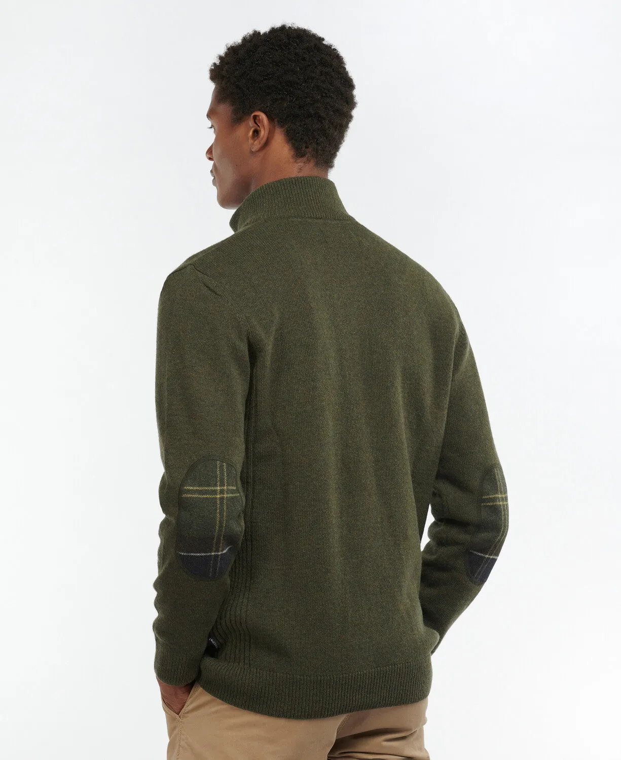 Barbour Holden Half Zip Jumper - Olive Green