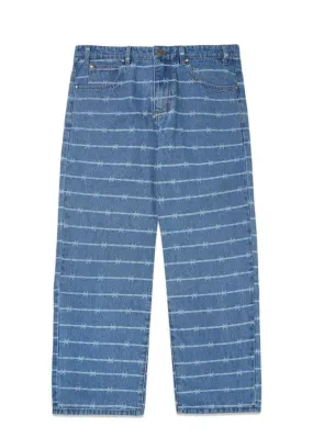 barbwire denim jeans - Washed Indigo