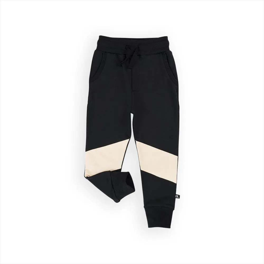 Basic Black Sweatpants White Stripes [only 9-10 Years left]