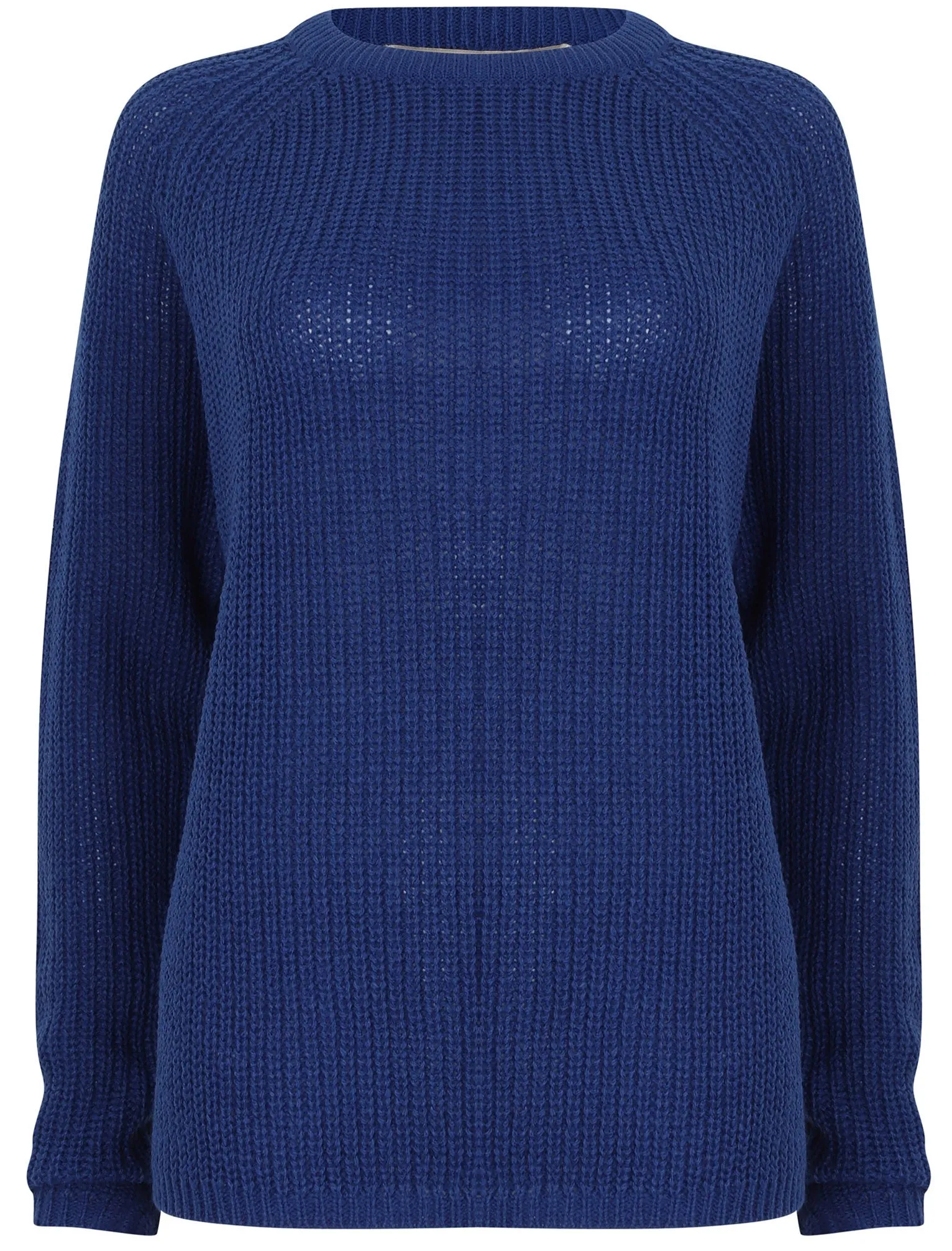 Bilberry Crew Neck Fisherman Knit Jumper In Mazarine Blue - Tokyo Laundry