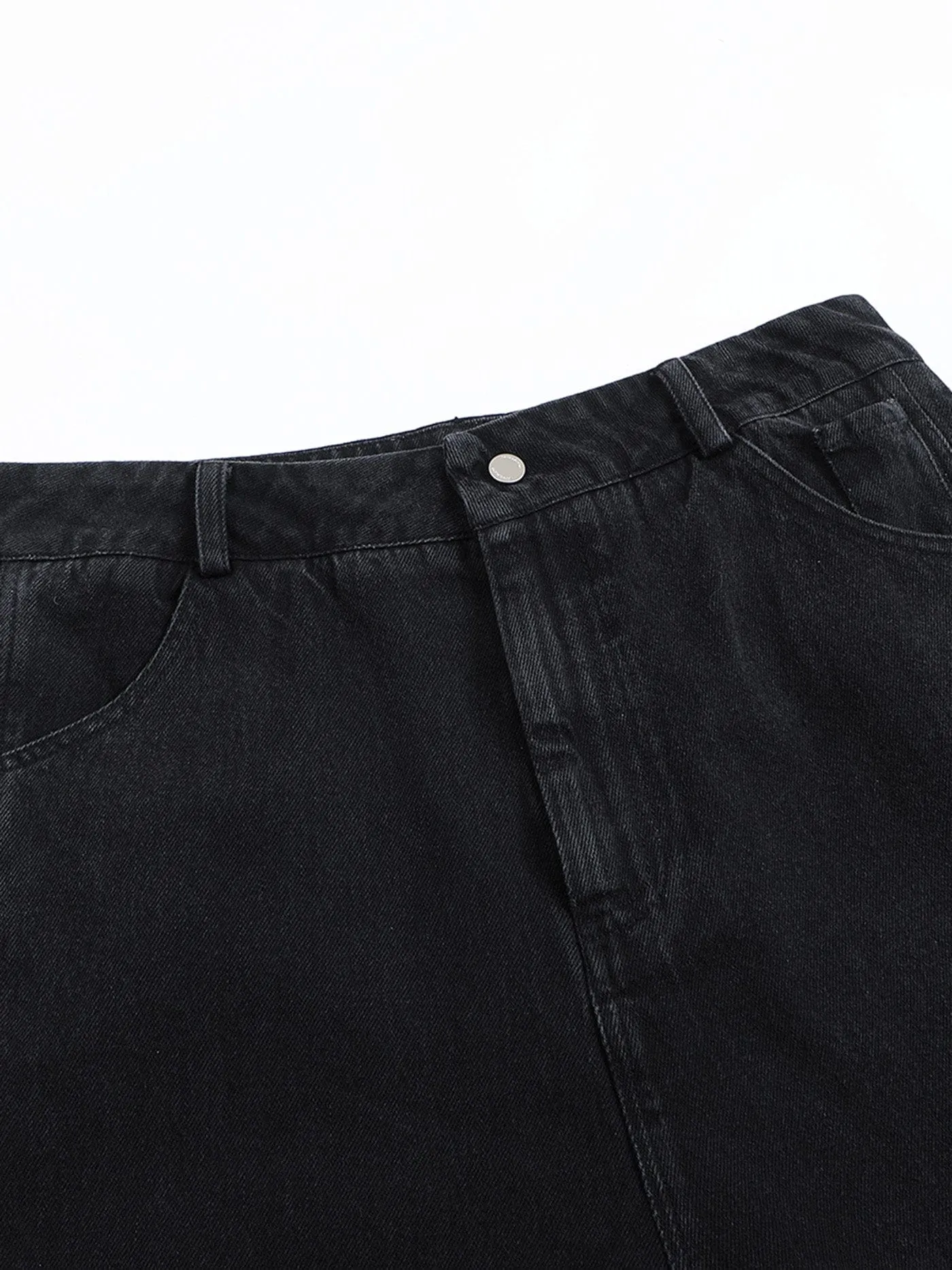 Black Cargo Wide Jeans