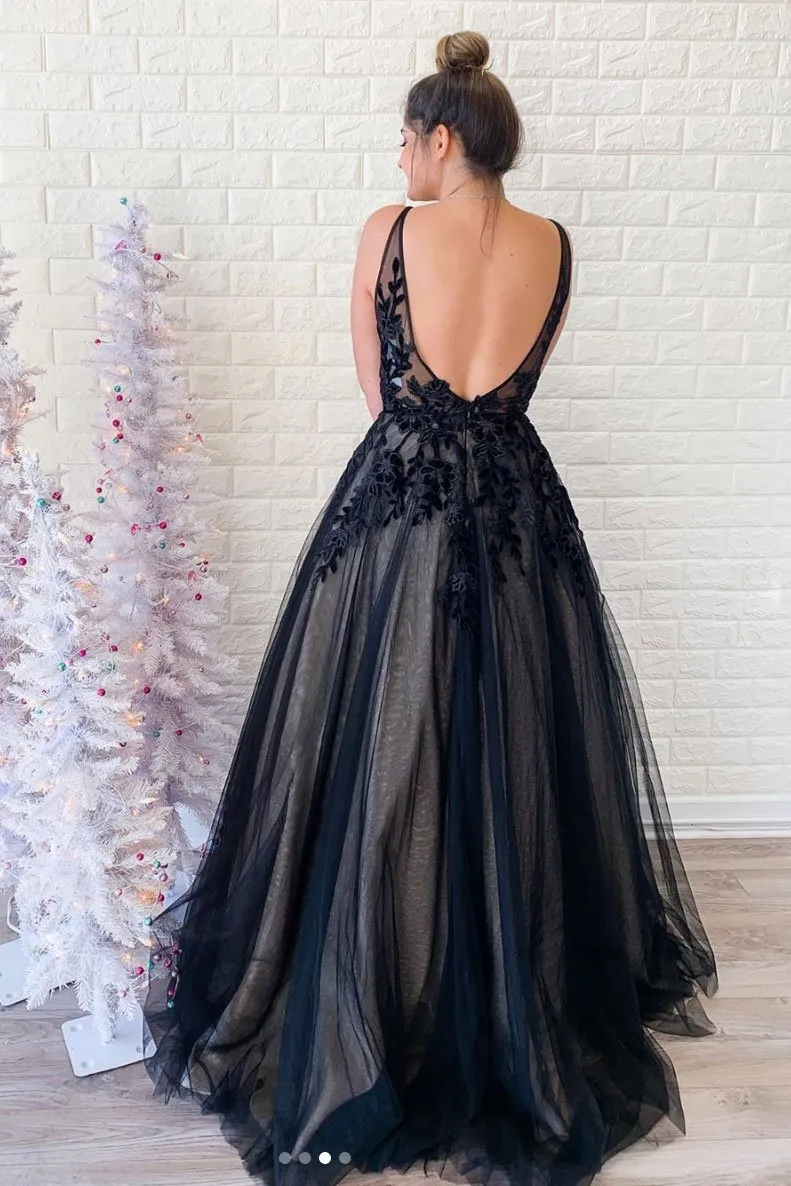 Black Prom Dresses, Winter Formal Dress, Pageant Dance Dresses, Back To School Party Gown, PC0696