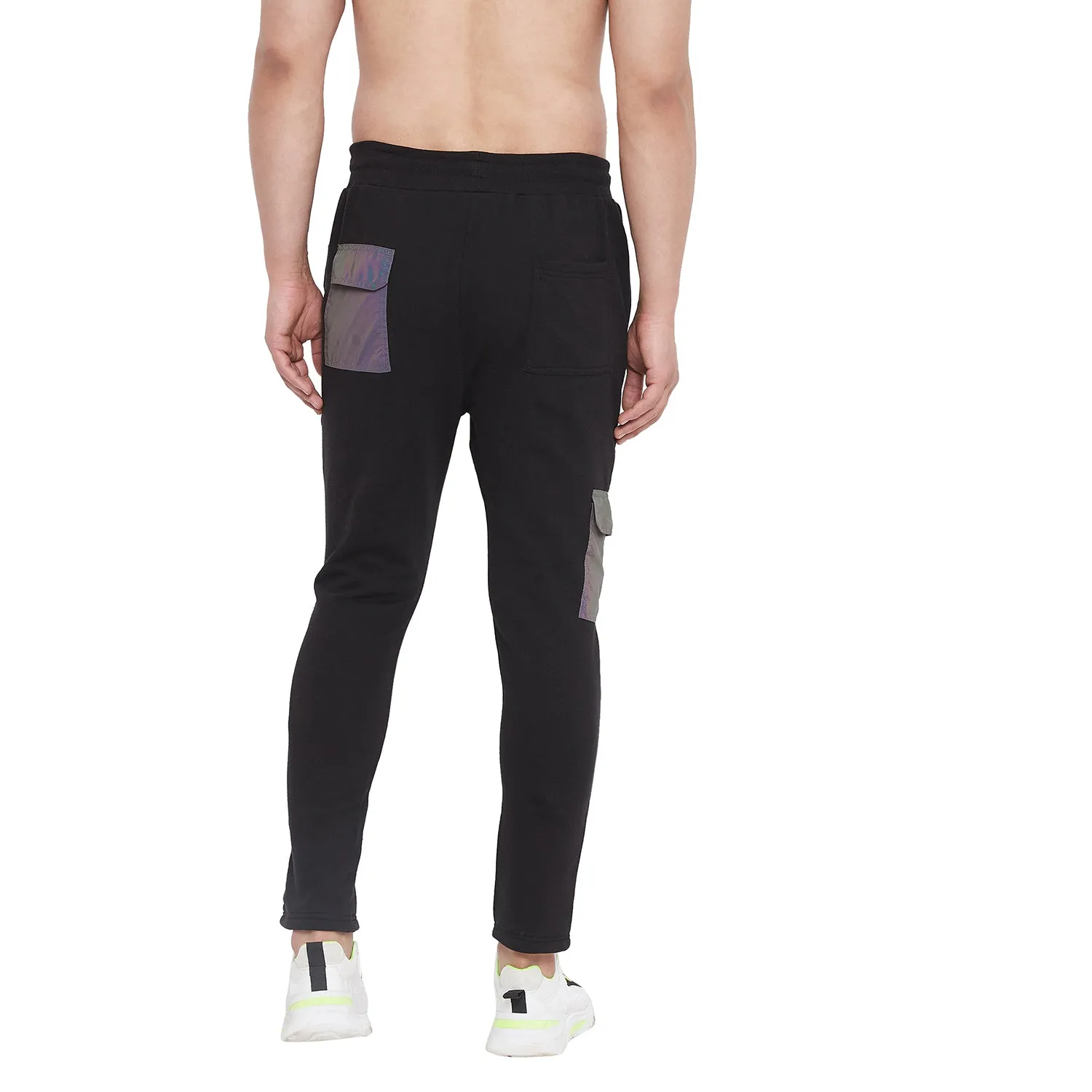 Black Rainbow Reflective Patched Trackpants