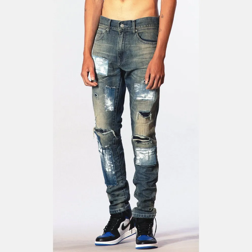 Bleunoir Slim Patchwork Jeans - Mystic Blue