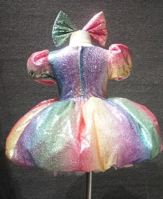 Bling Bling Child/Tollder/Kids Baby Doll Pageant Dress with Hair bow