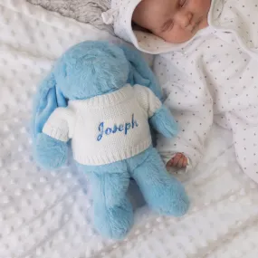 Blue Bunny With Personalised Embroidered Jumper