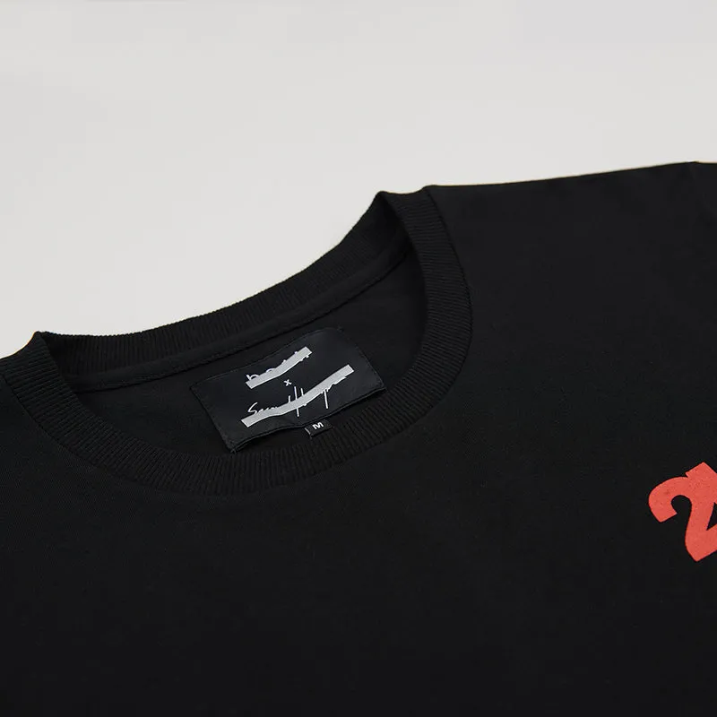 both X SECOND LAYER-CREWNECK LOGO TEE-BLACK