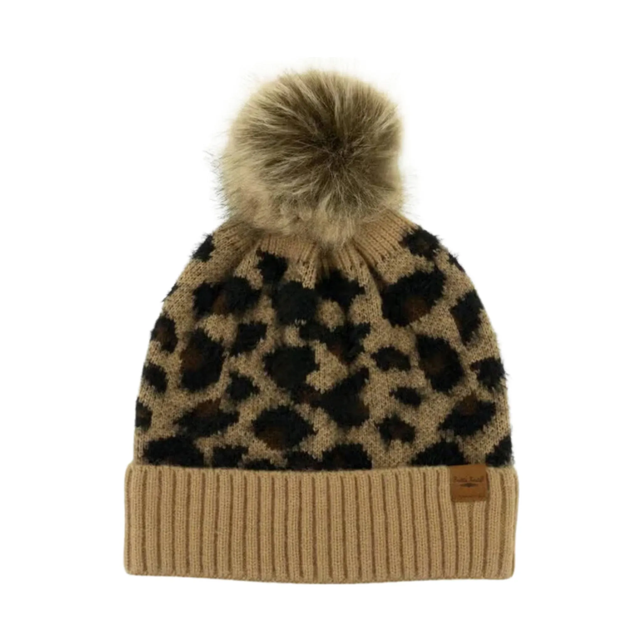 Britts Knits Pom Hat - Tan Leopard - ONLINE STORE CREDIT/EXCHANGE ONLY