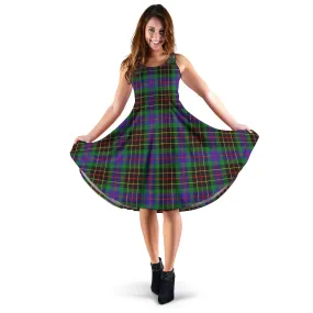 Brodie Hunting Modern Tartan Sleeveless Midi Womens Dress