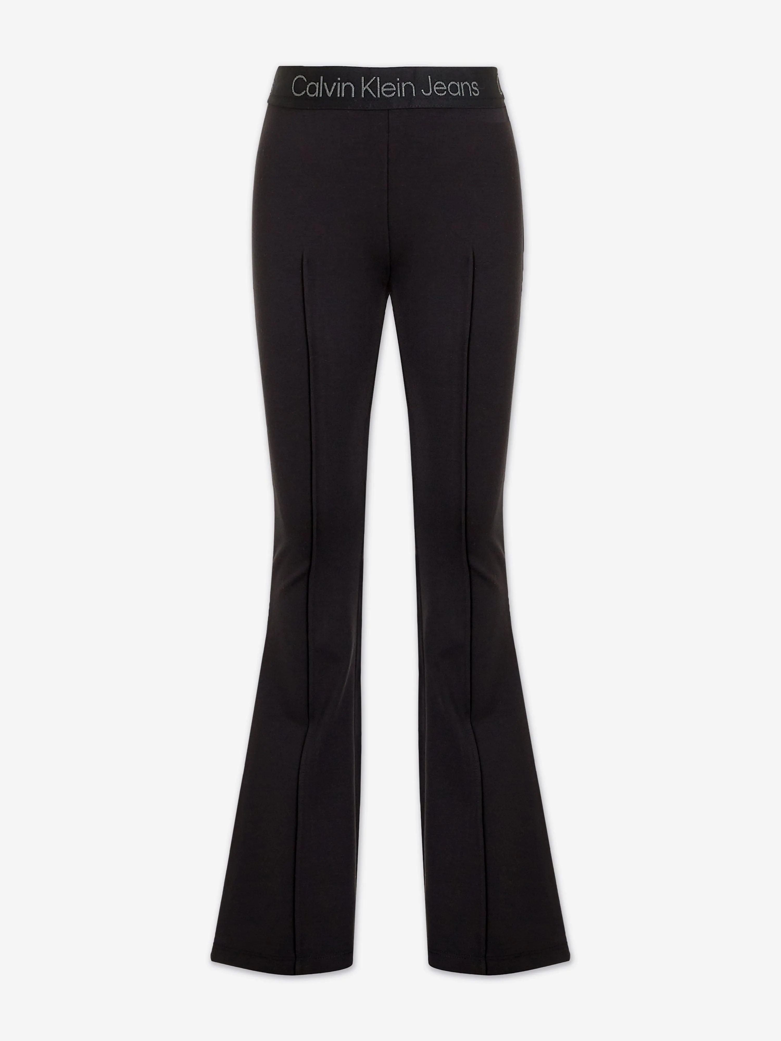 Calvin Klein Girls Punto Tape Flare Trousers in Black