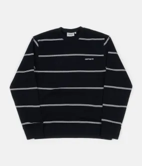 Carhartt Spacer Stripe Crewneck Sweatshirt - Dark Navy / White