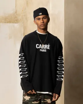 Carre Revolution Cut Off Oversized Crewneck Washed Black