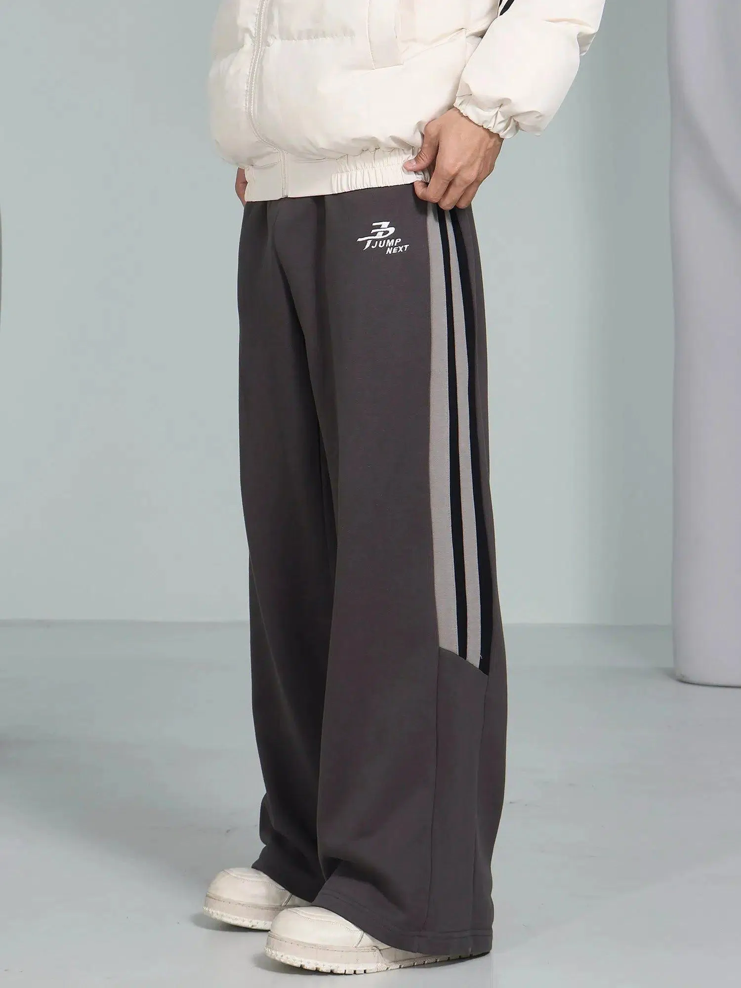 Casual Sweatpants With Bootcut And Stripes