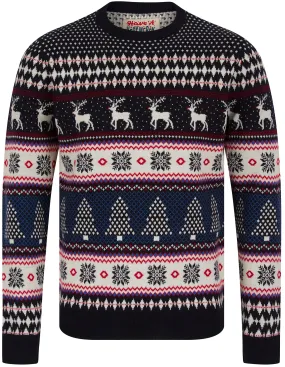 Christmas Milat Nordic Fairisle Mens Christmas Jumper - Blue