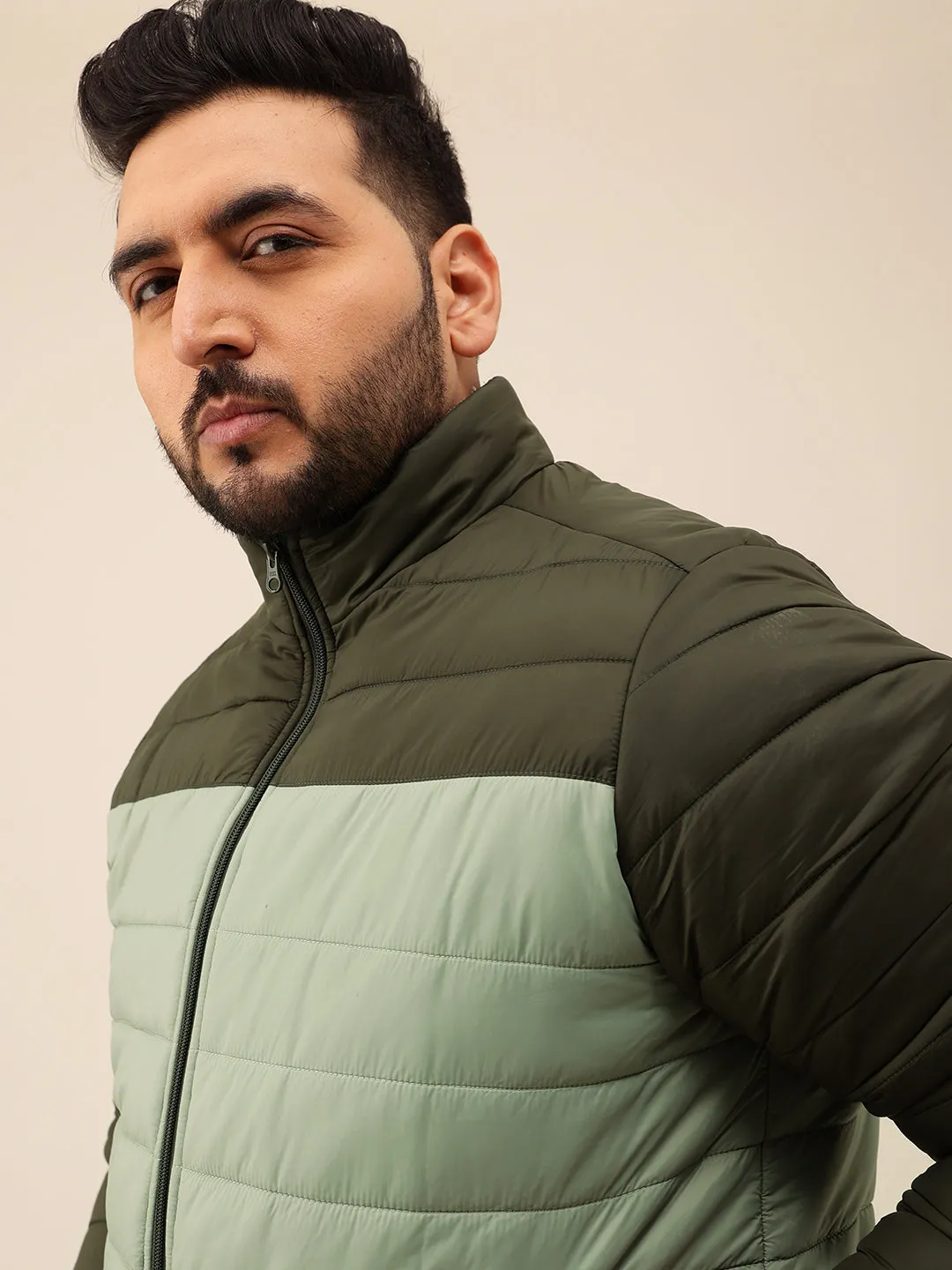 Colourblock Full Sleeves Puffer Jacket