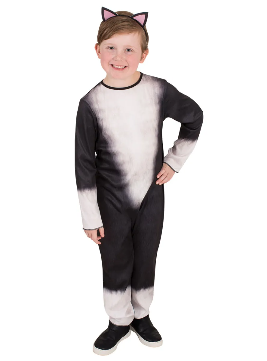 Cool Cat Black And White Boys Jumpsuit Costume