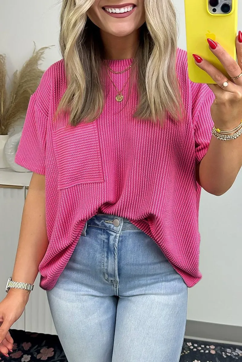 Corduroy Knit Loose Top