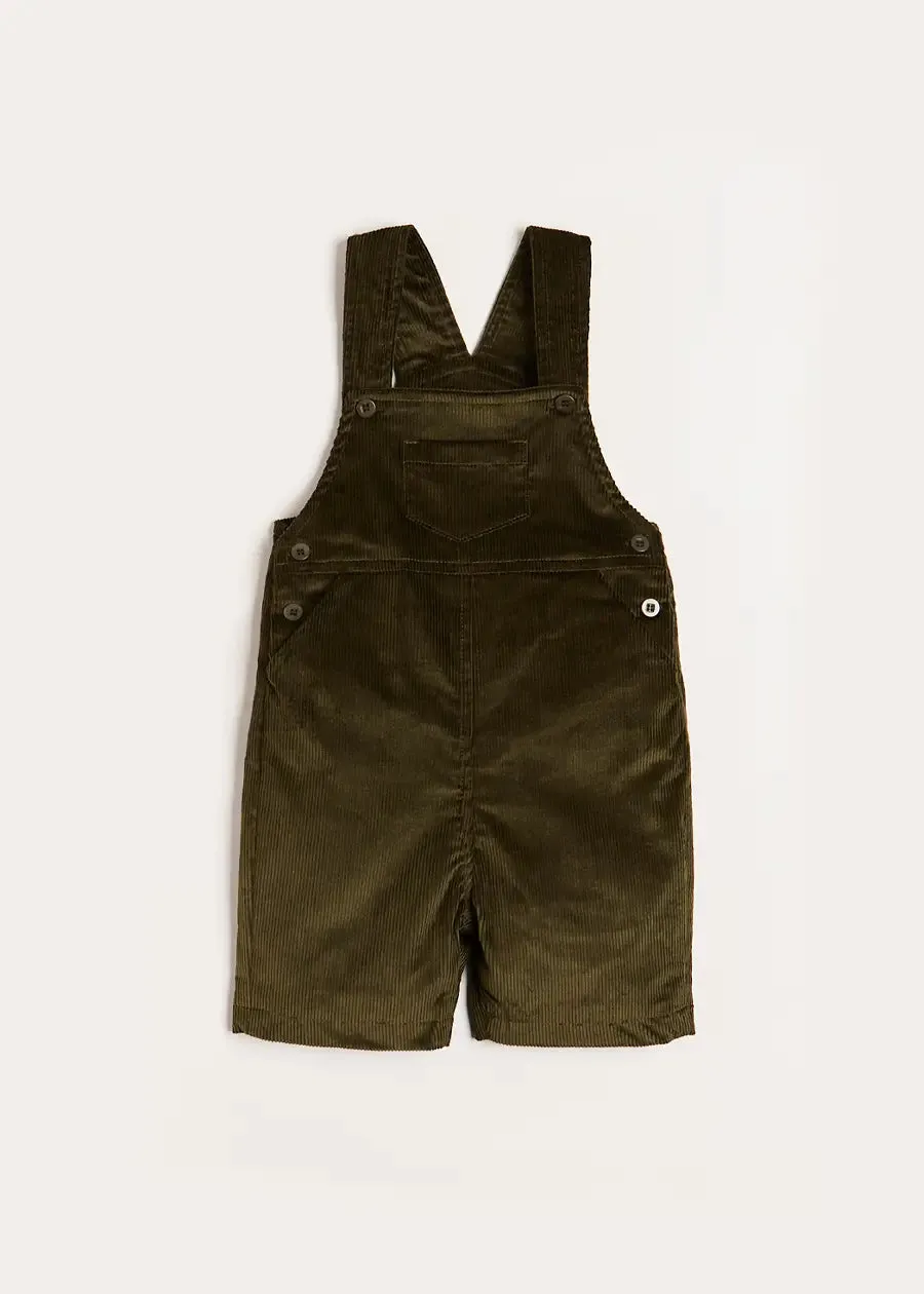 Corduroy Pocket Front Dungarees in Green (18mths-4yrs)