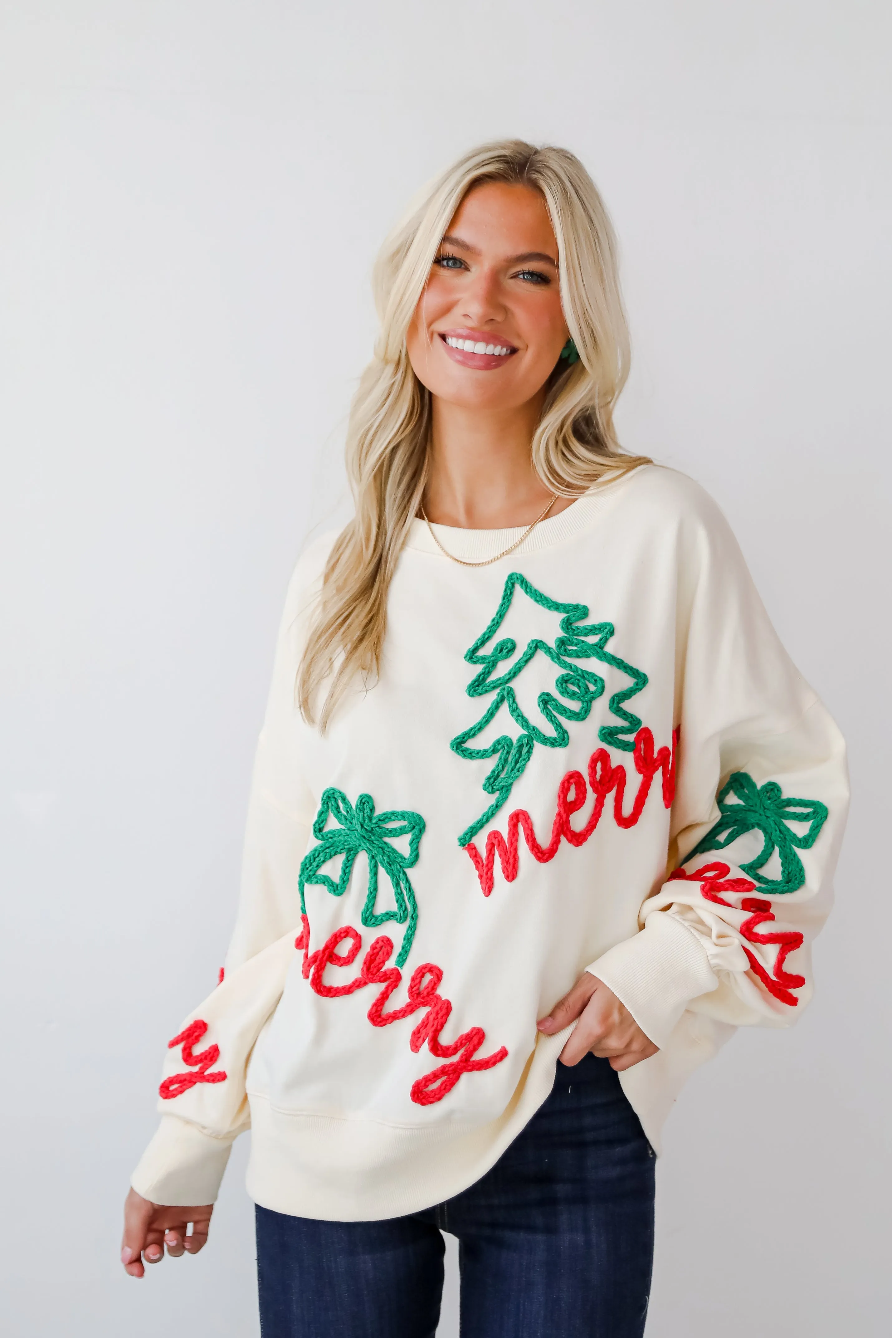 Cream Merry Pullover