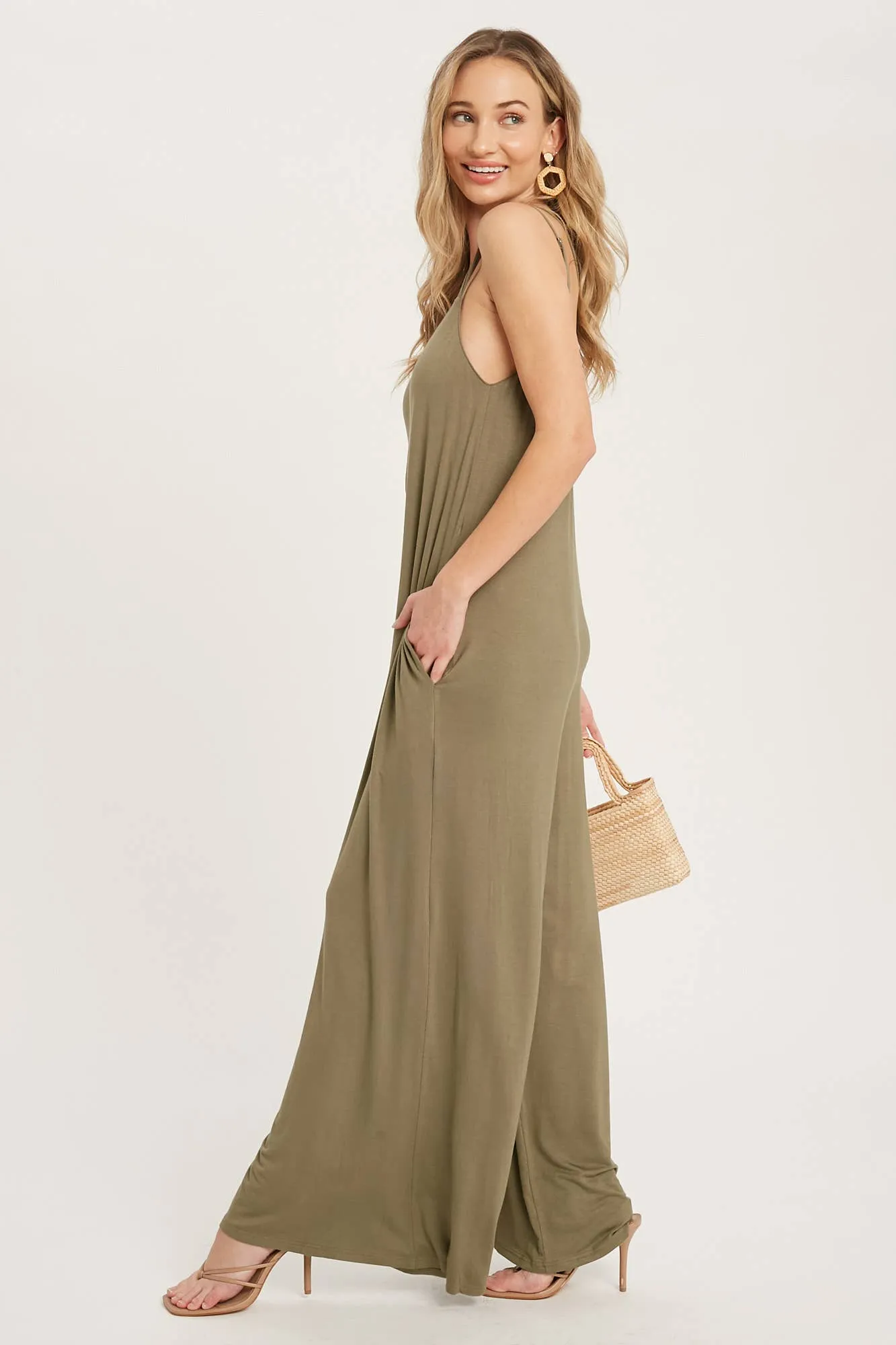 Criss Cross Back Wide Leg Jumpsuit