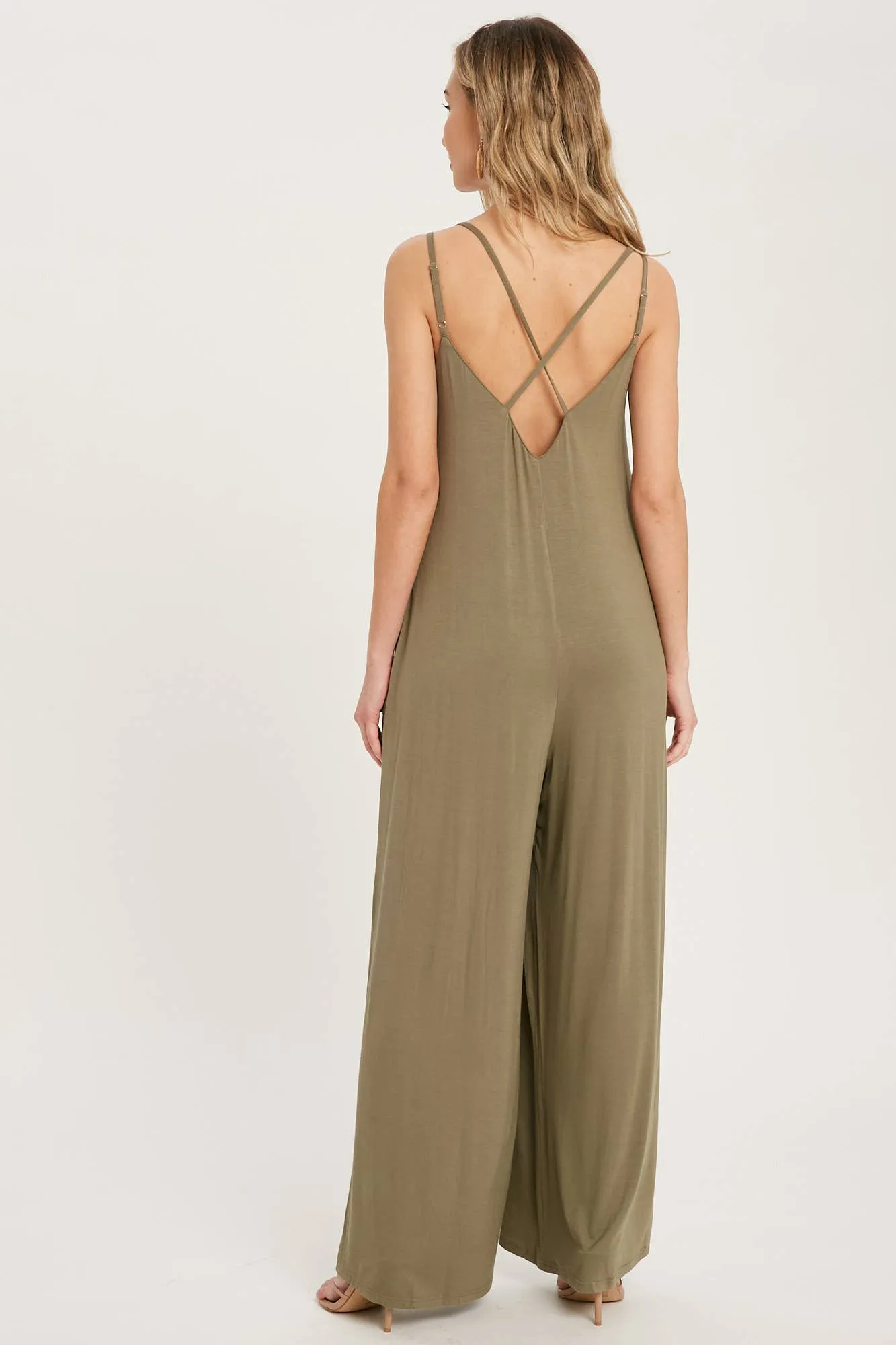 Criss Cross Back Wide Leg Jumpsuit