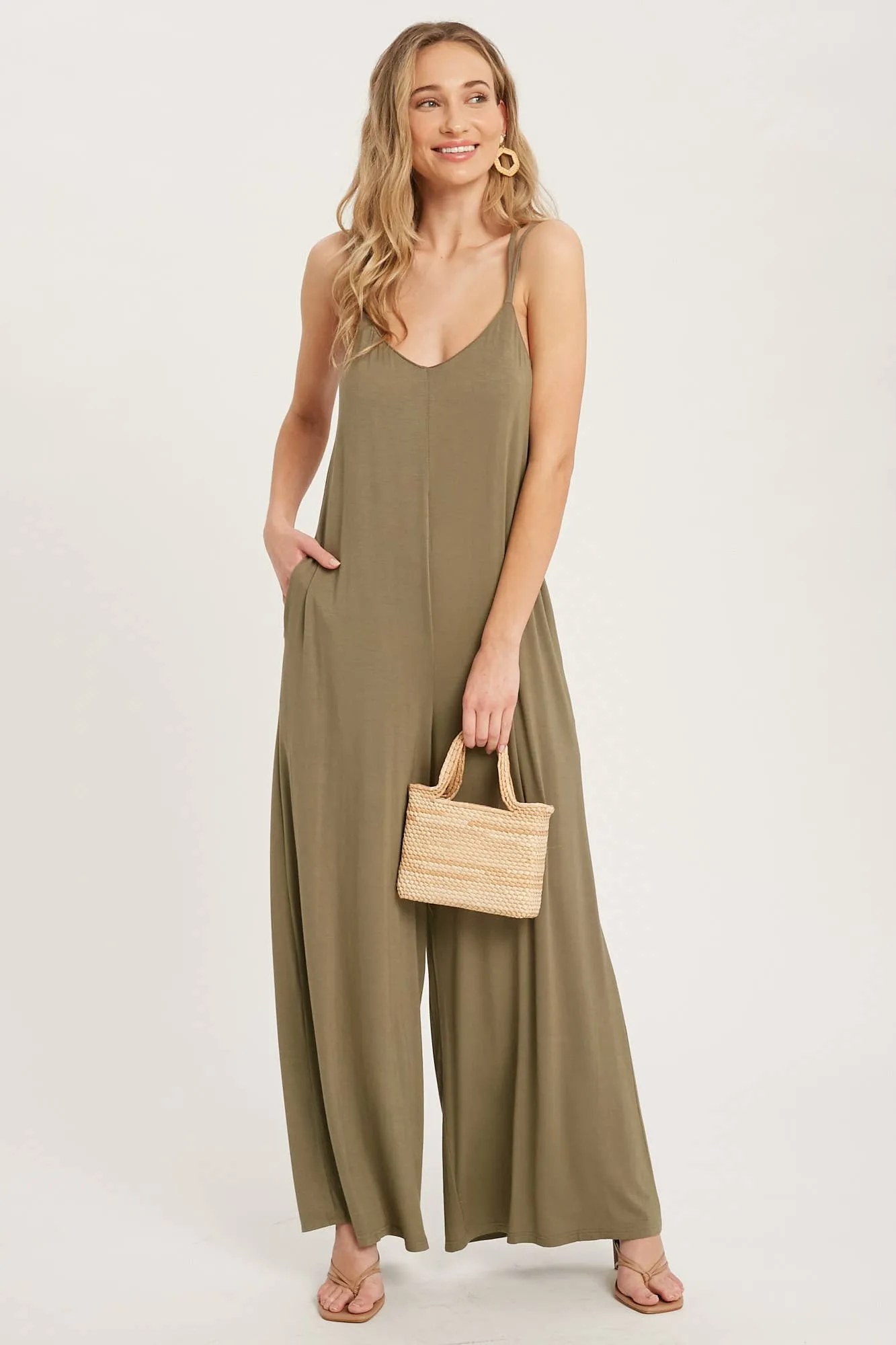 Criss Cross Back Wide Leg Jumpsuit