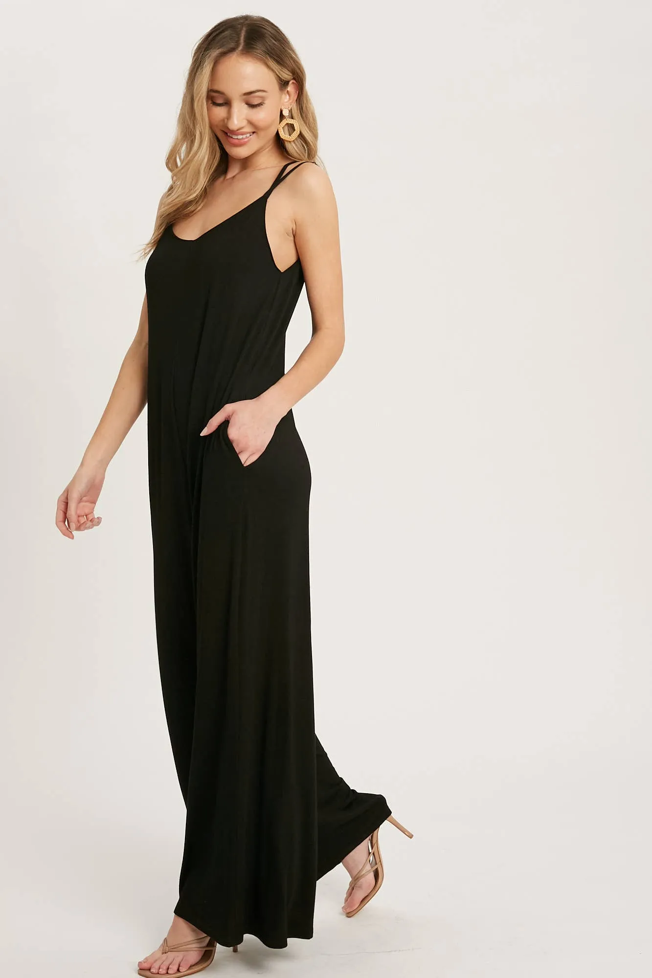 Criss Cross Back Wide Leg Jumpsuit