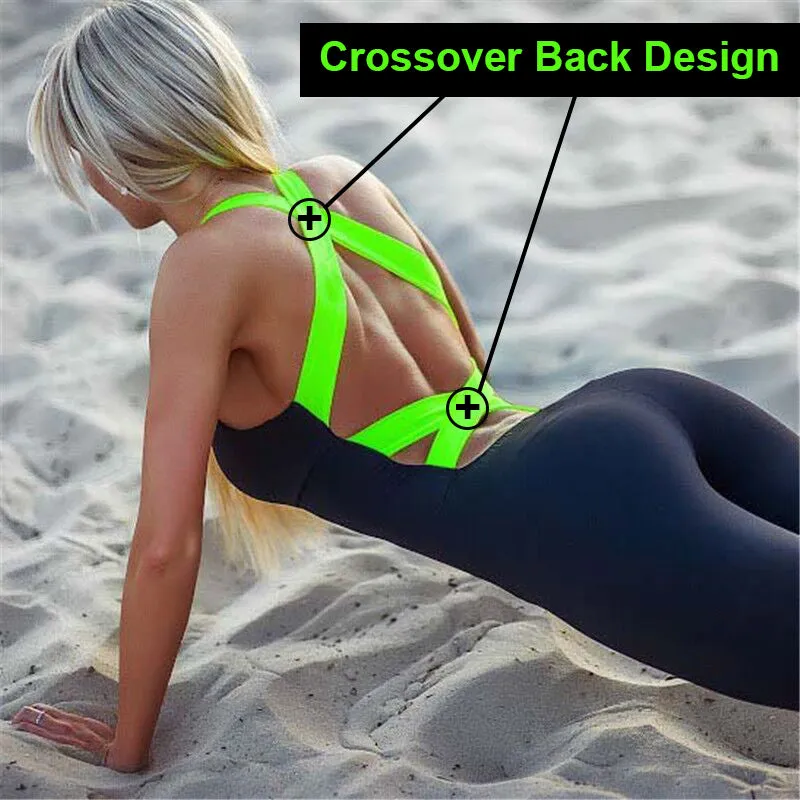 Cross back fitness workout clothing bodycon comfy jumpsuit