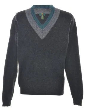 Dark Grey Wool Jumper - M