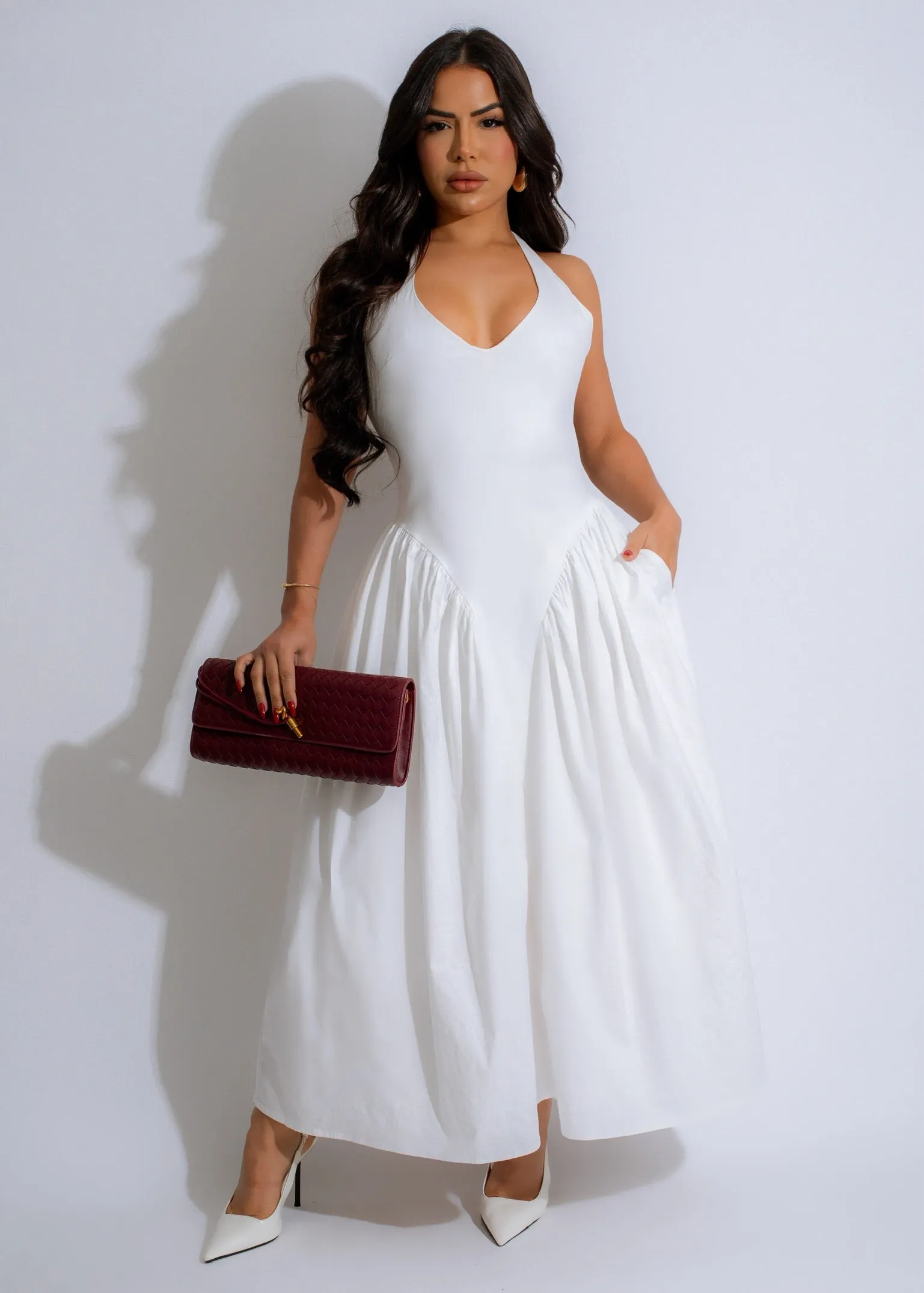 Desert Breeze Midi Dress White