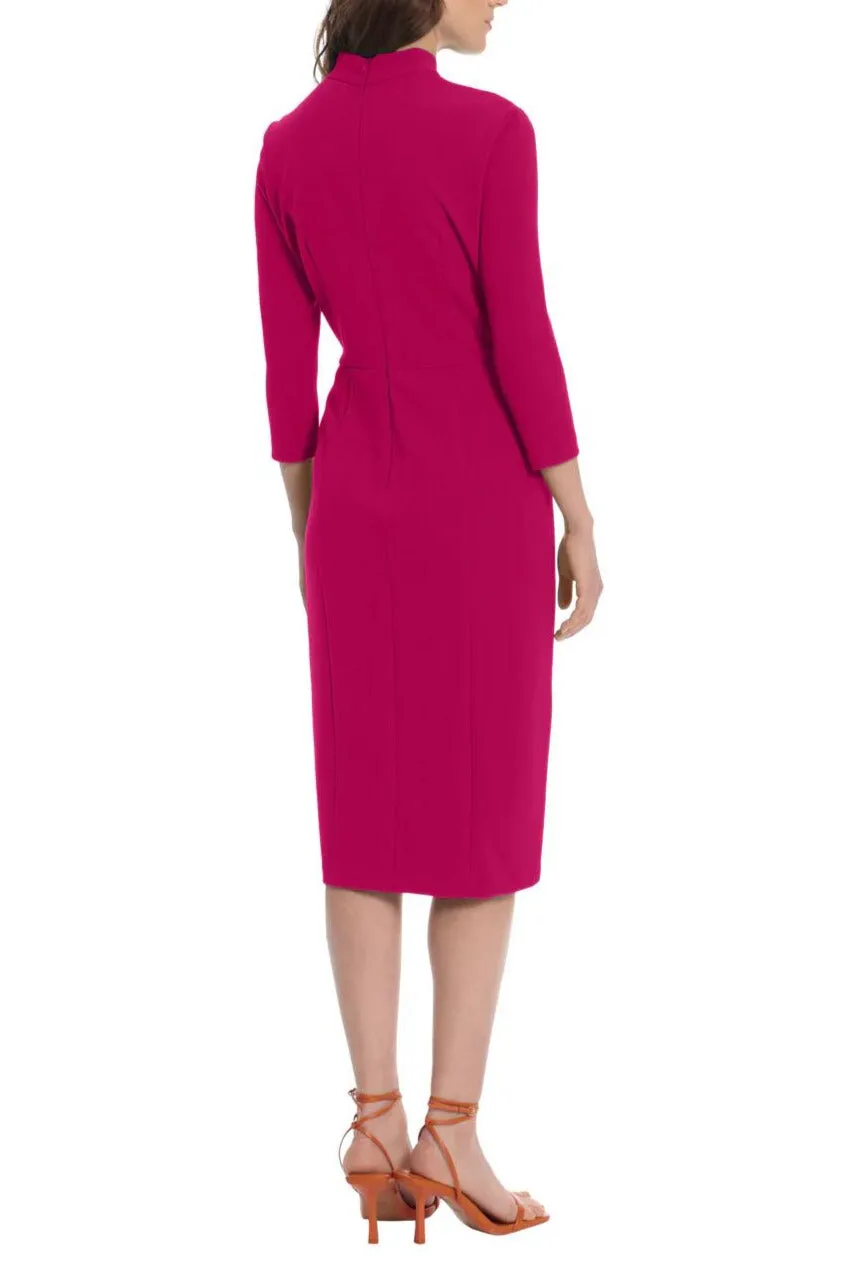 Donna Morgan 3/4 Sleeves Knotted Crepe Sheath Dress