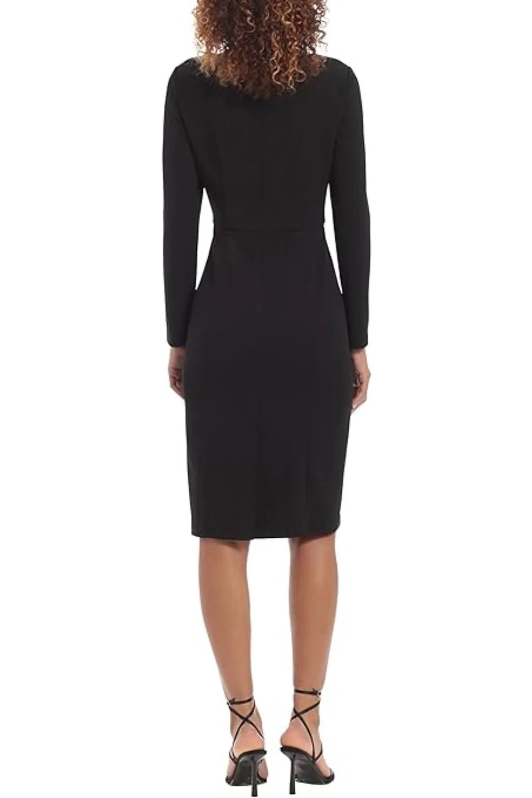 Donna Morgan Long Sleeve Midi Scuba Crepe Sheath Dress