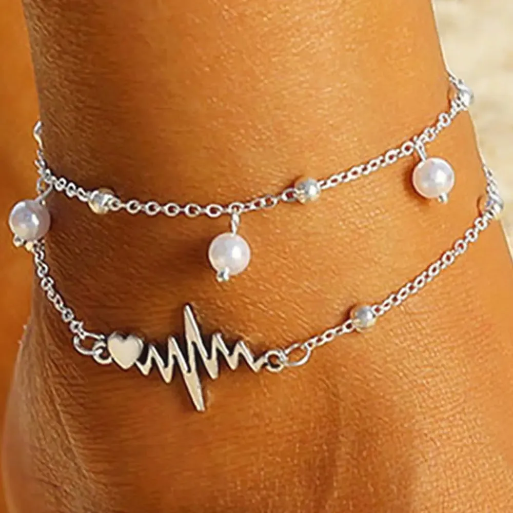 Double Layer Pearl Anklet