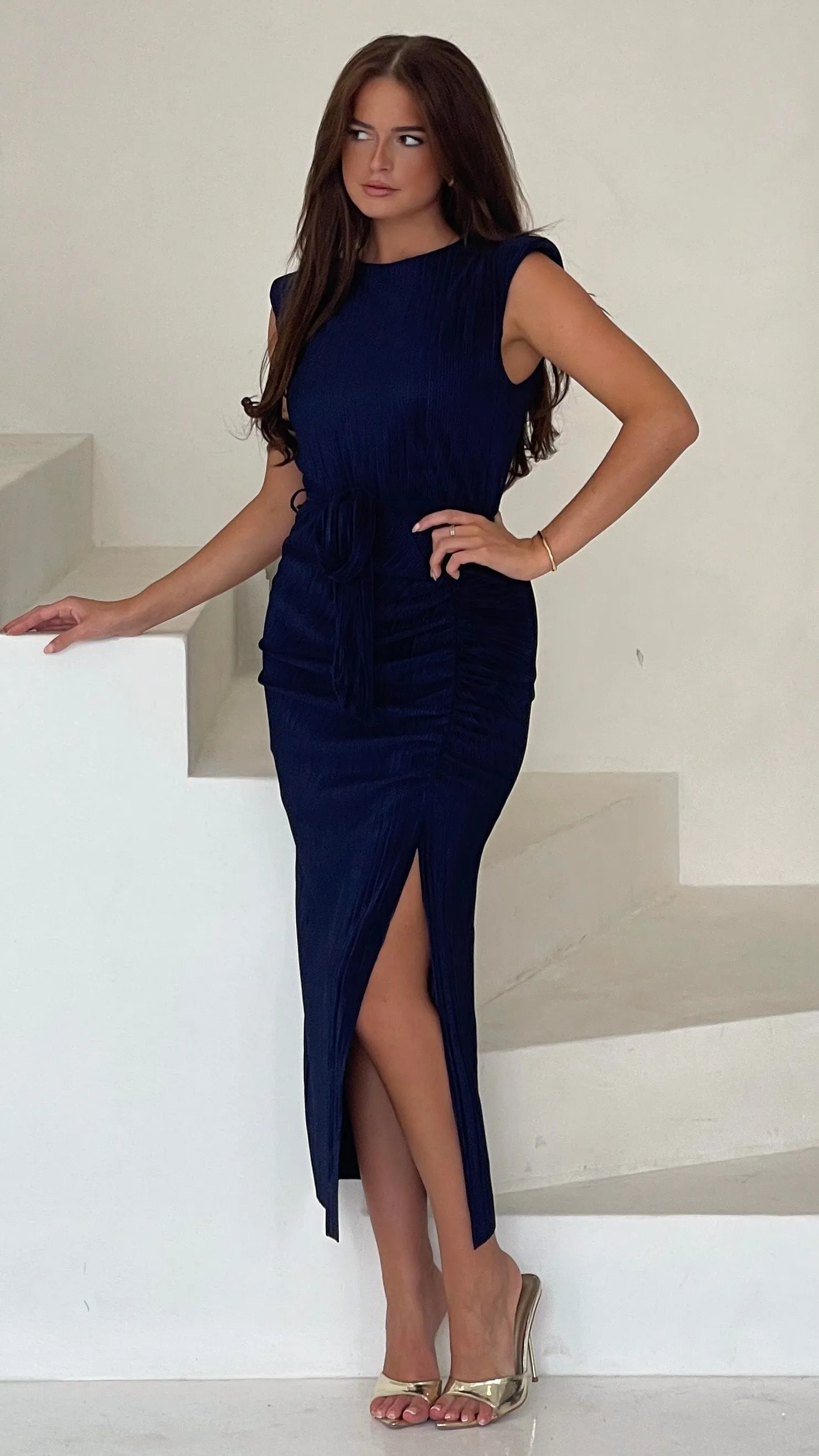 Elena Navy Dress