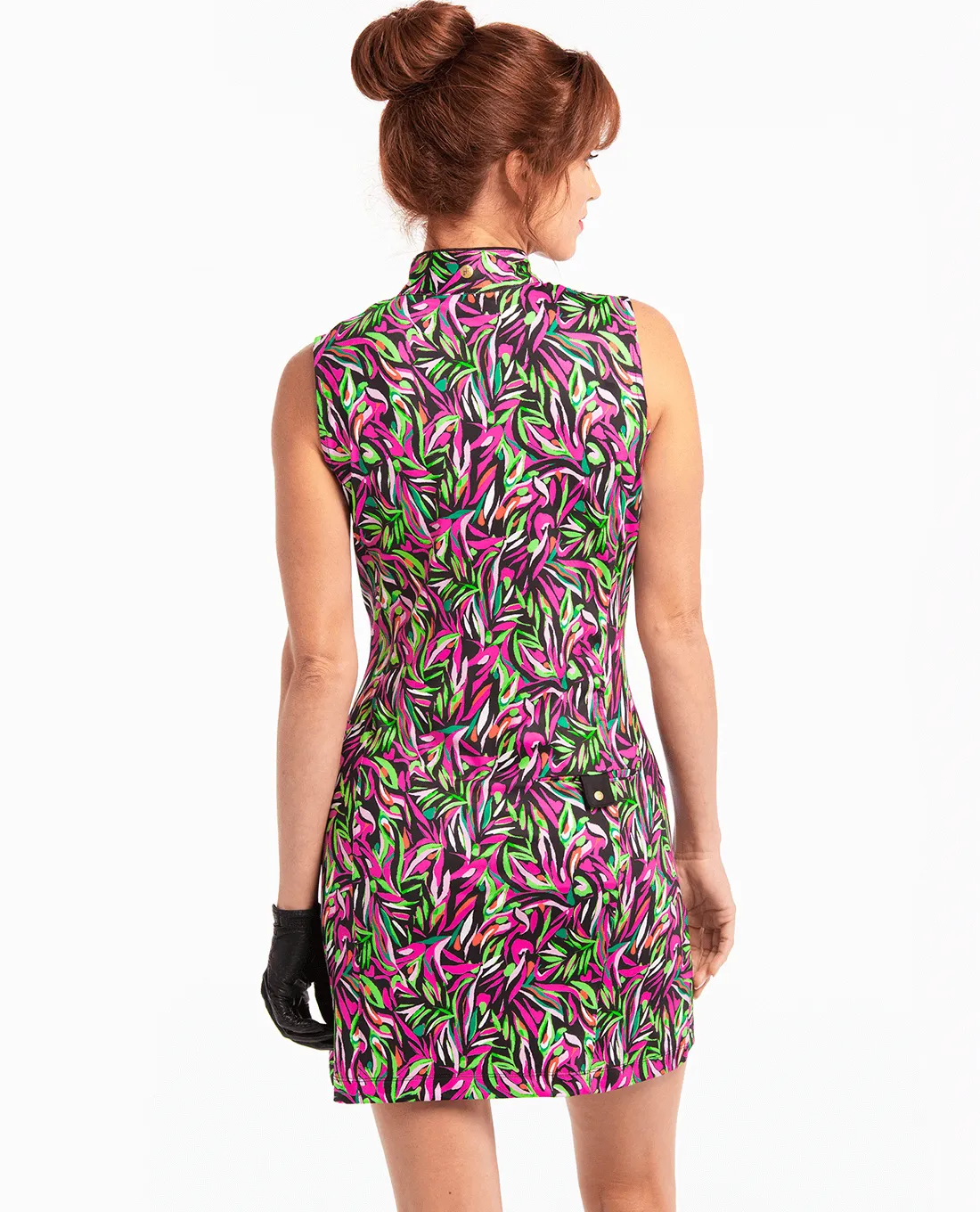 EP NEW YORK Tropical Print Dress 0421 Black