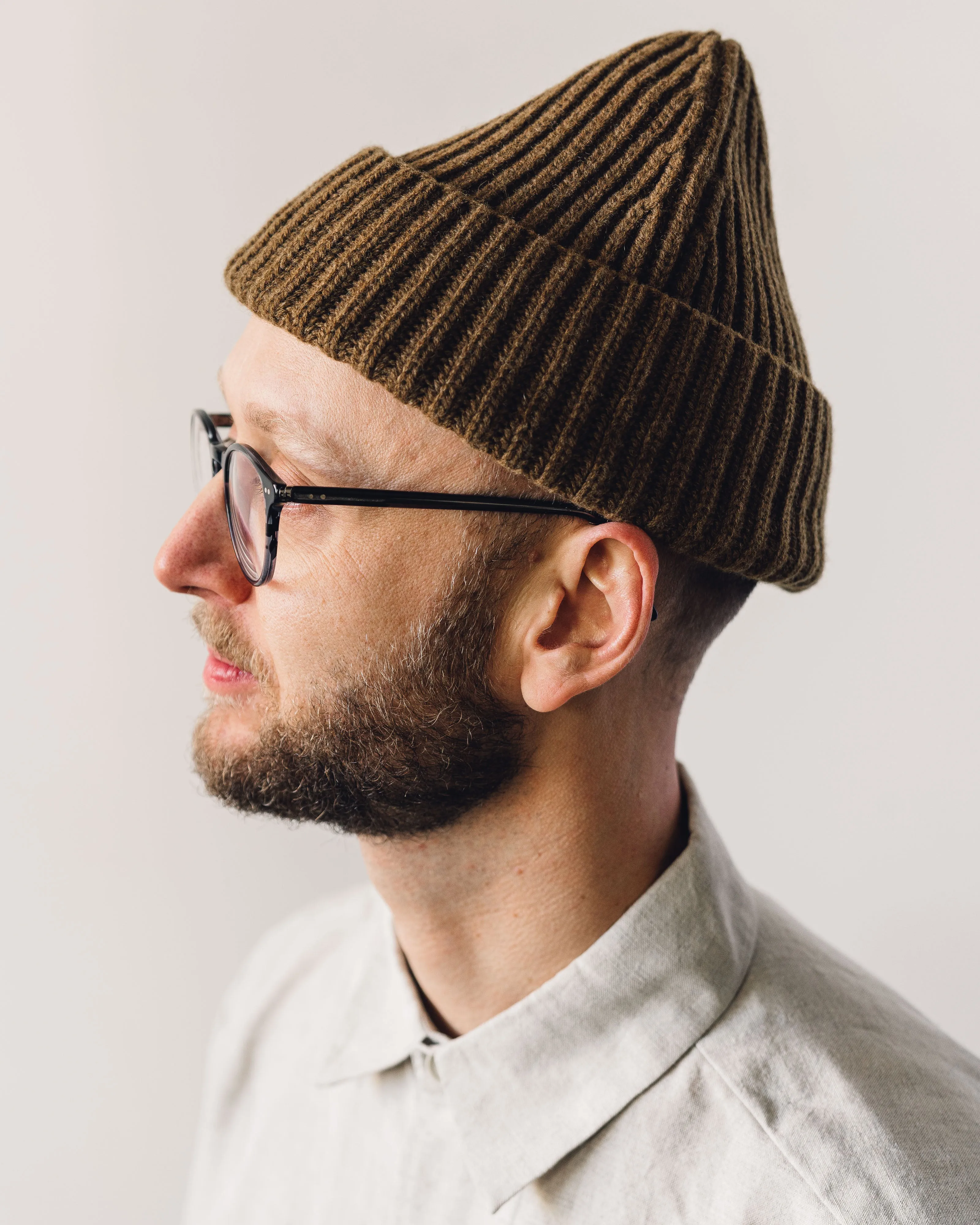 Evan Kinori Cashmere Knit Hat, Ochre