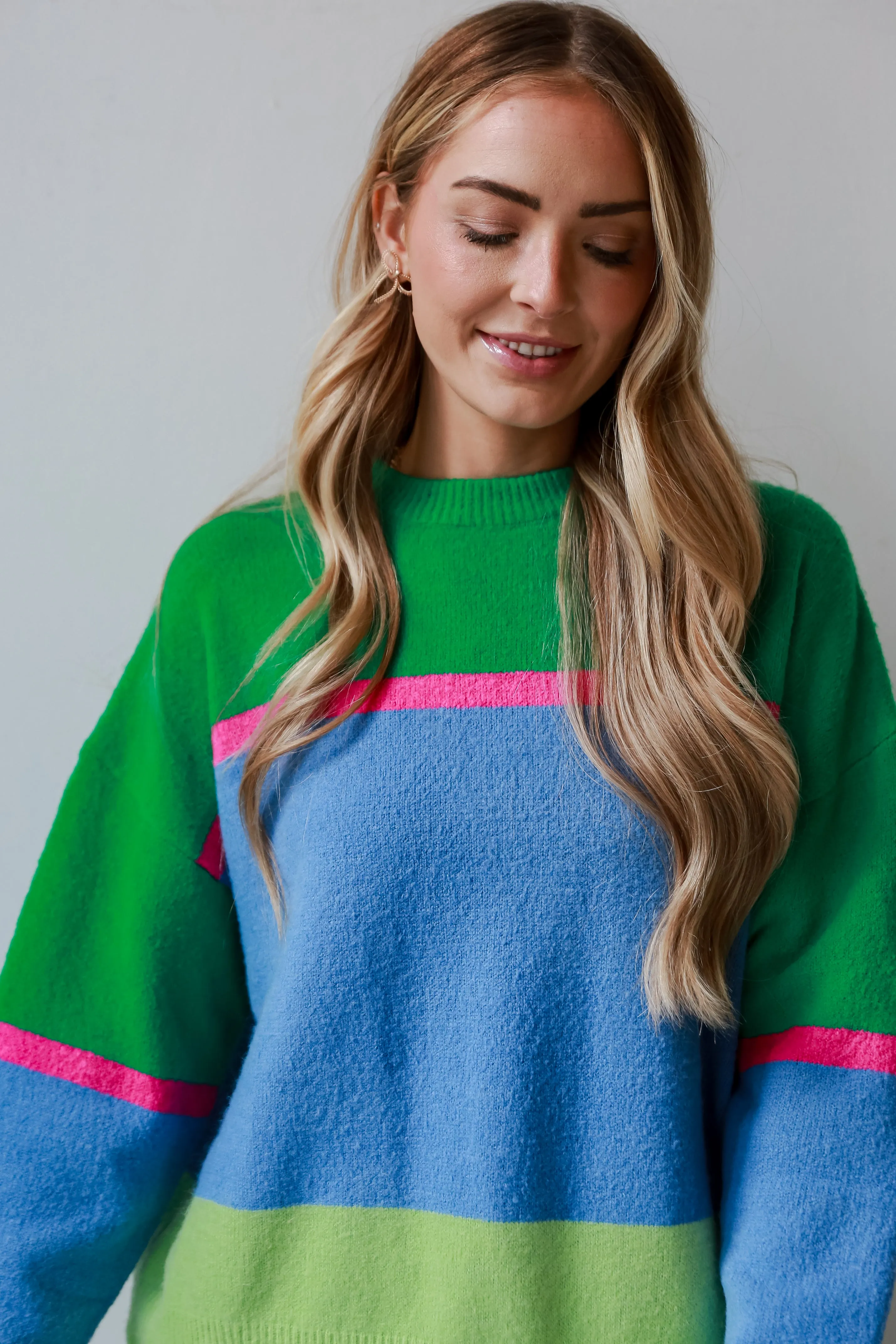 FINAL SALE - Confident Poise Color Block Oversized Sweater