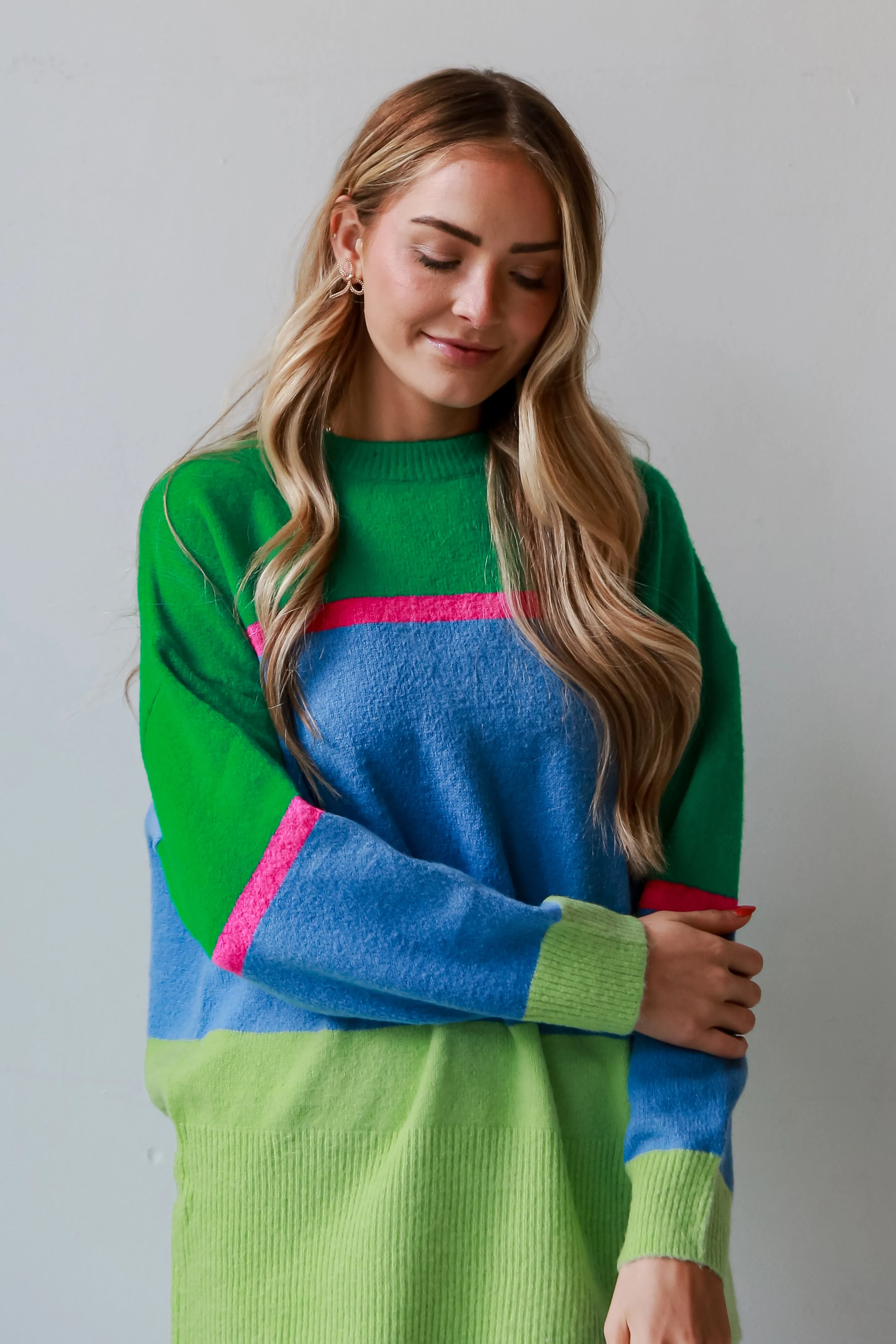 FINAL SALE - Confident Poise Color Block Oversized Sweater