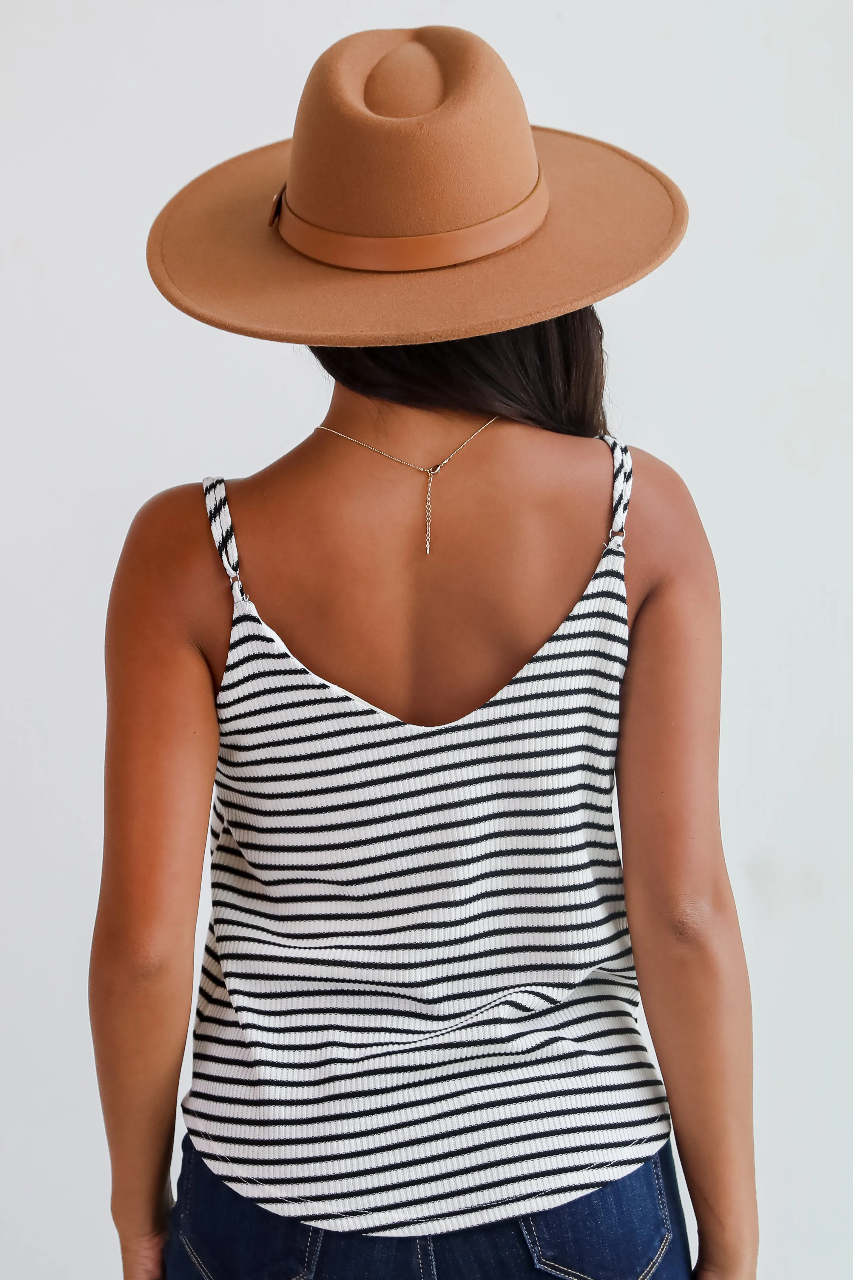 FINAL SALE - Envied Comfort Ivory Striped Knit Tank - DU DEAL